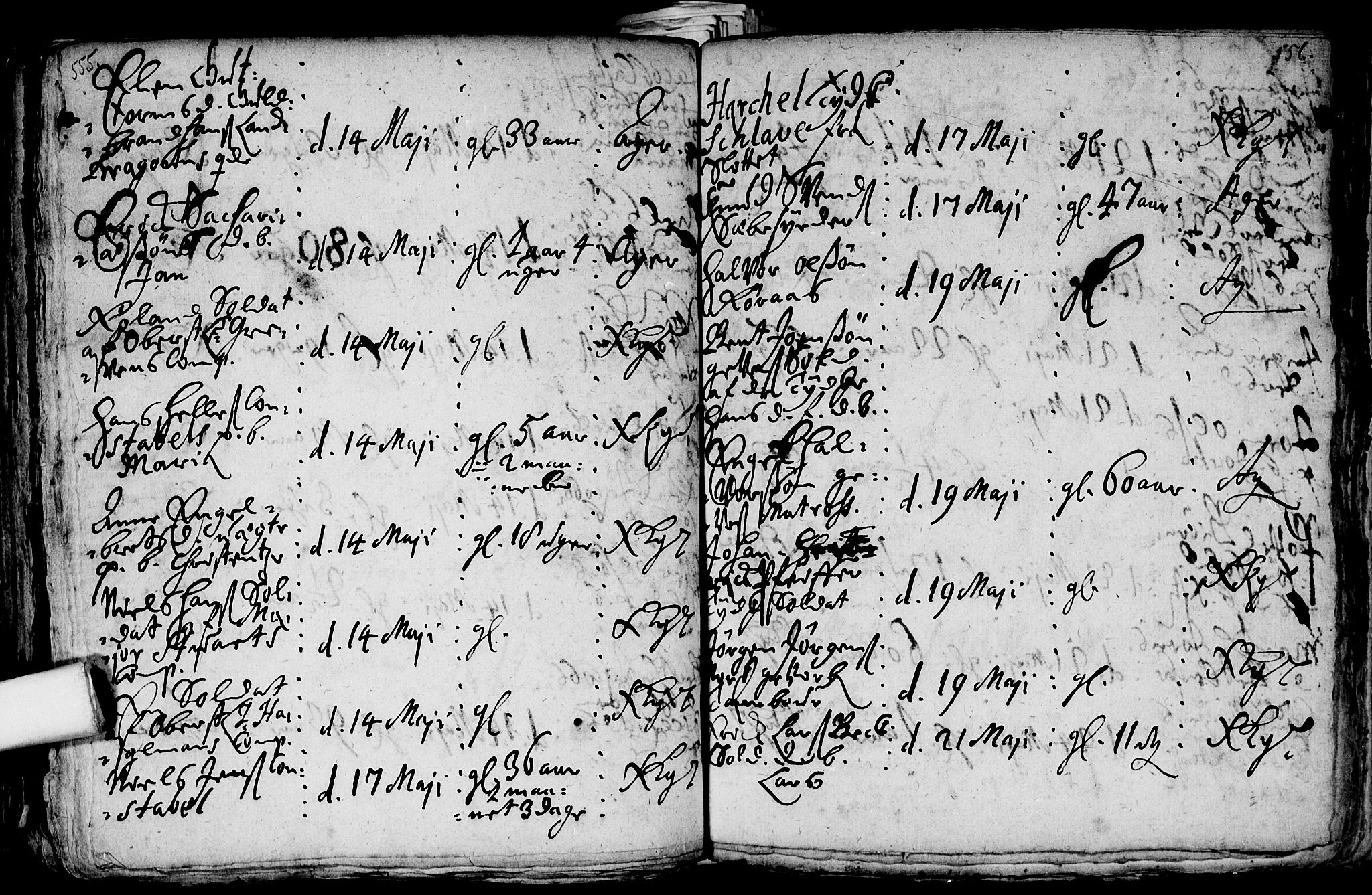 Aker prestekontor kirkebøker, AV/SAO-A-10861/F/L0002: Parish register (official) no. 2, 1714-1720, p. 555-556