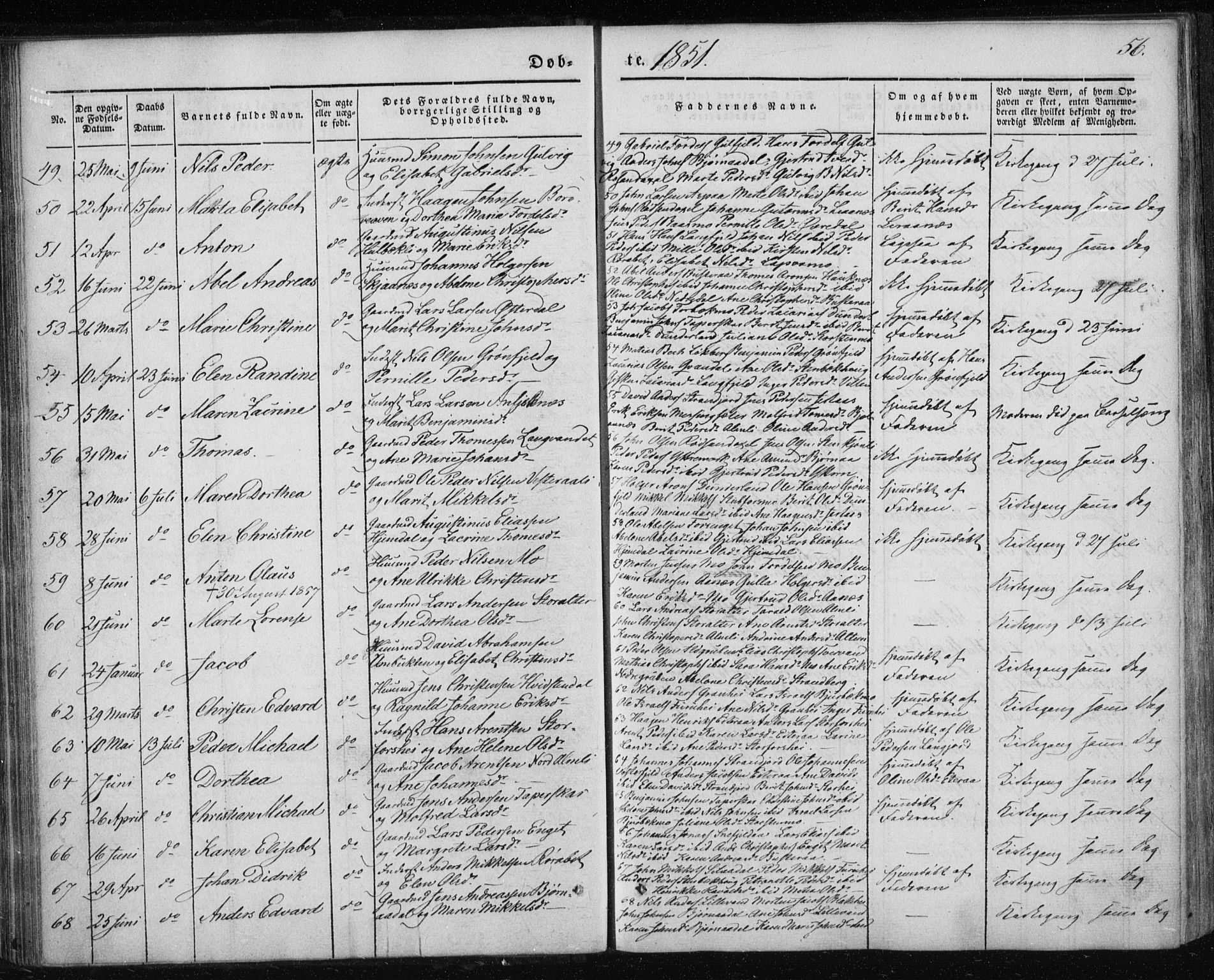 Ministerialprotokoller, klokkerbøker og fødselsregistre - Nordland, SAT/A-1459/827/L0391: Parish register (official) no. 827A03, 1842-1852, p. 56
