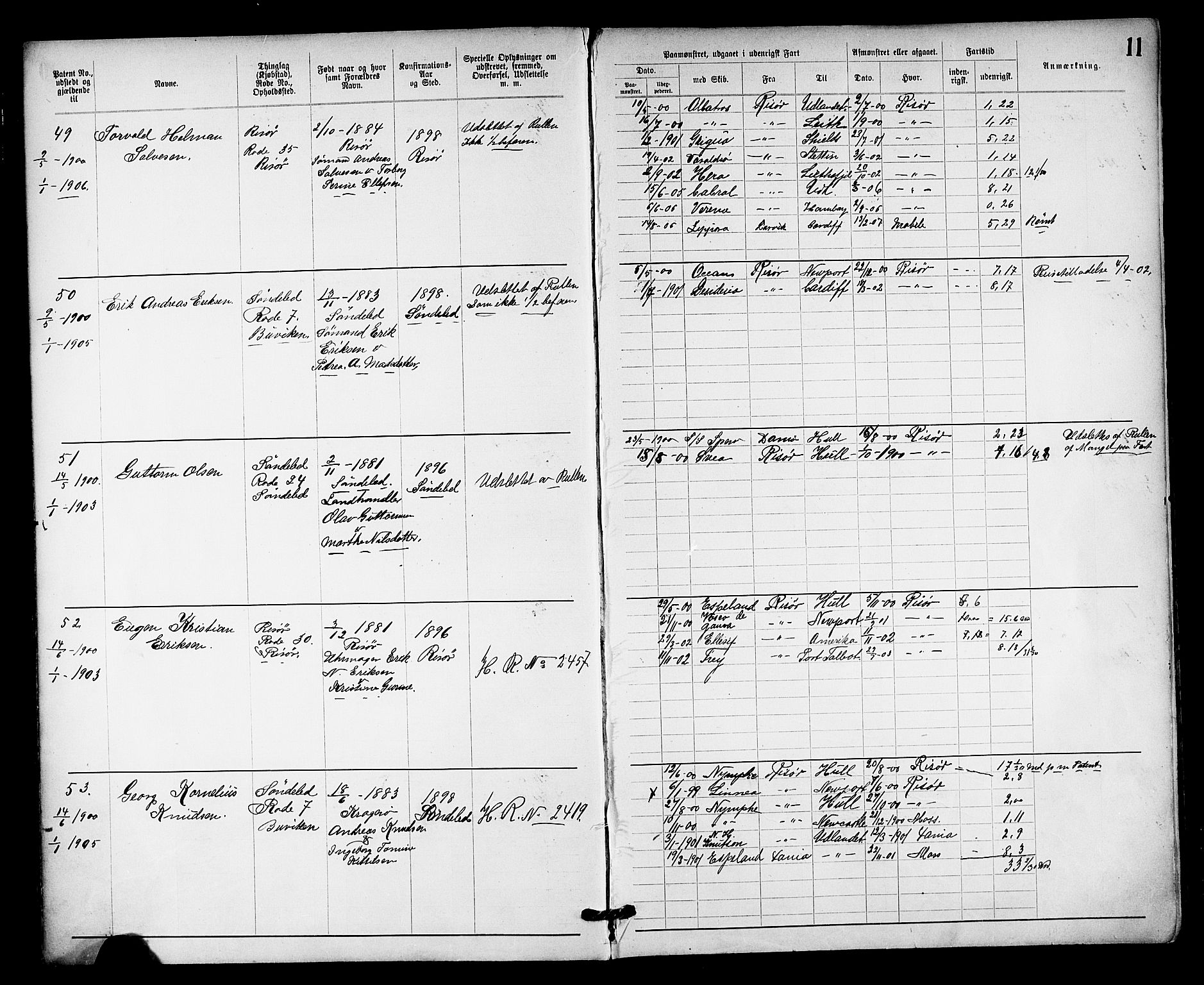 Risør mønstringskrets, AV/SAK-2031-0010/F/Fa/L0004: Annotasjonsrulle nr 1914-1915 og nr 1-477, T-8, 1899-1911, p. 13