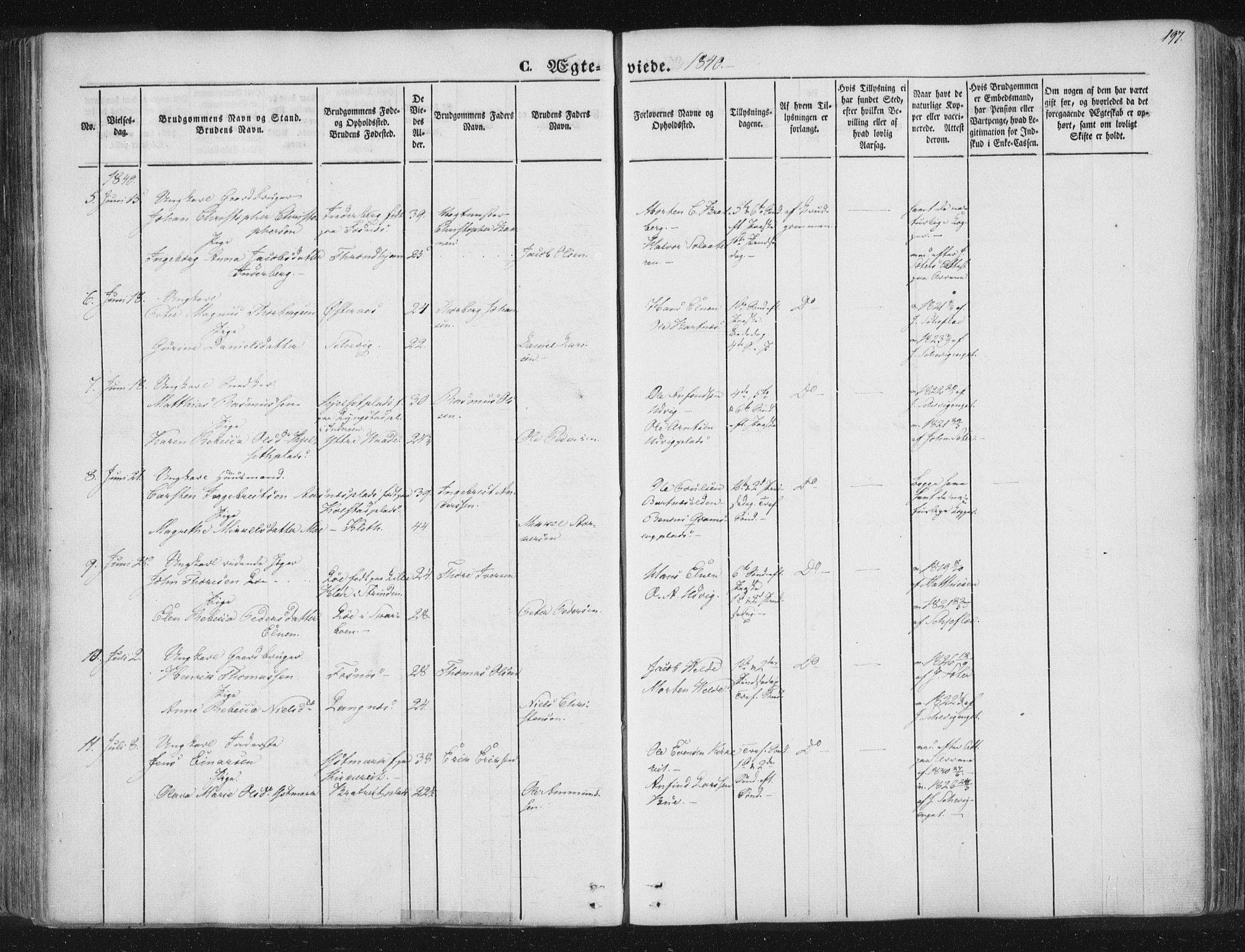 Ministerialprotokoller, klokkerbøker og fødselsregistre - Nord-Trøndelag, SAT/A-1458/741/L0392: Parish register (official) no. 741A06, 1836-1848, p. 197