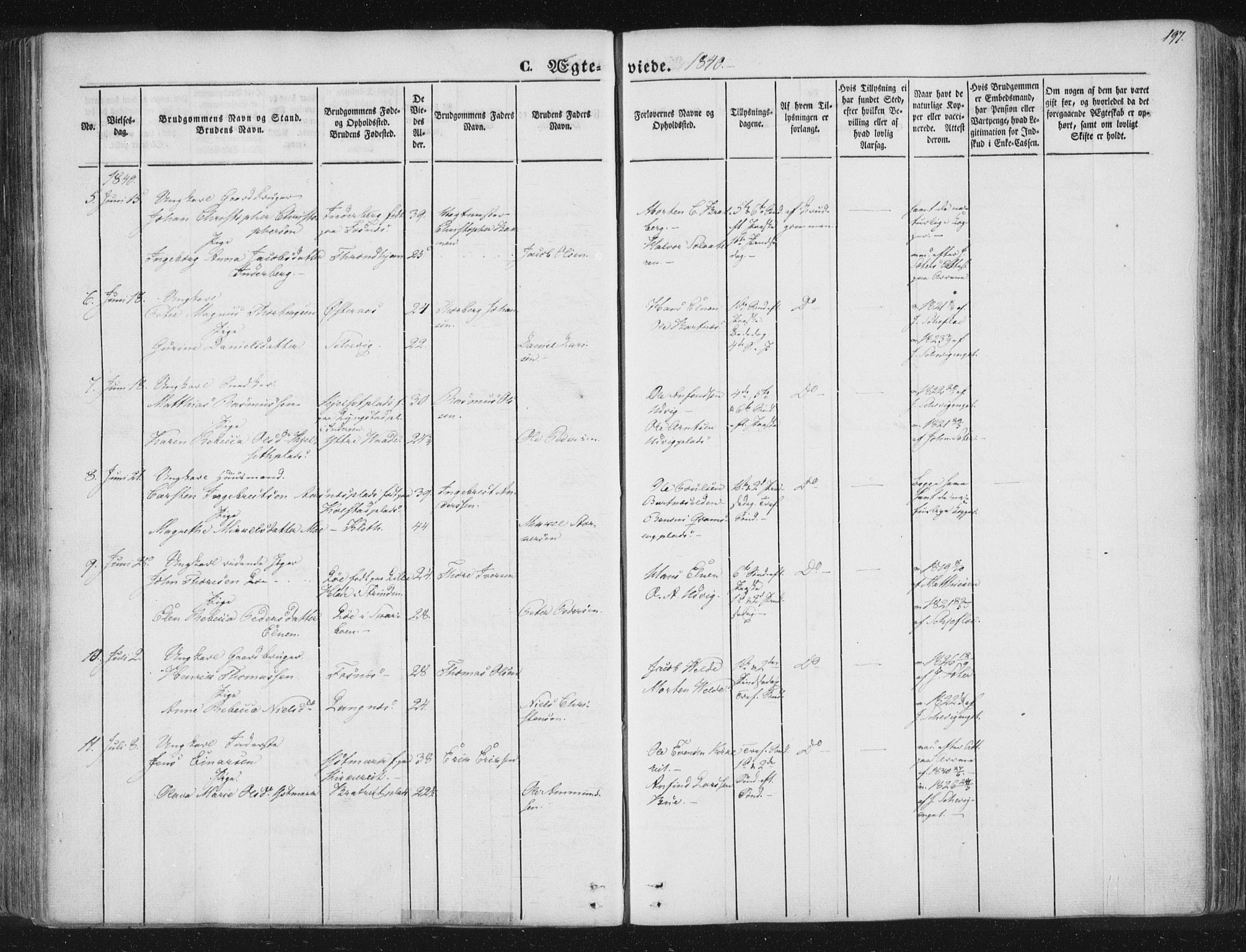 Ministerialprotokoller, klokkerbøker og fødselsregistre - Nord-Trøndelag, AV/SAT-A-1458/741/L0392: Parish register (official) no. 741A06, 1836-1848, p. 197