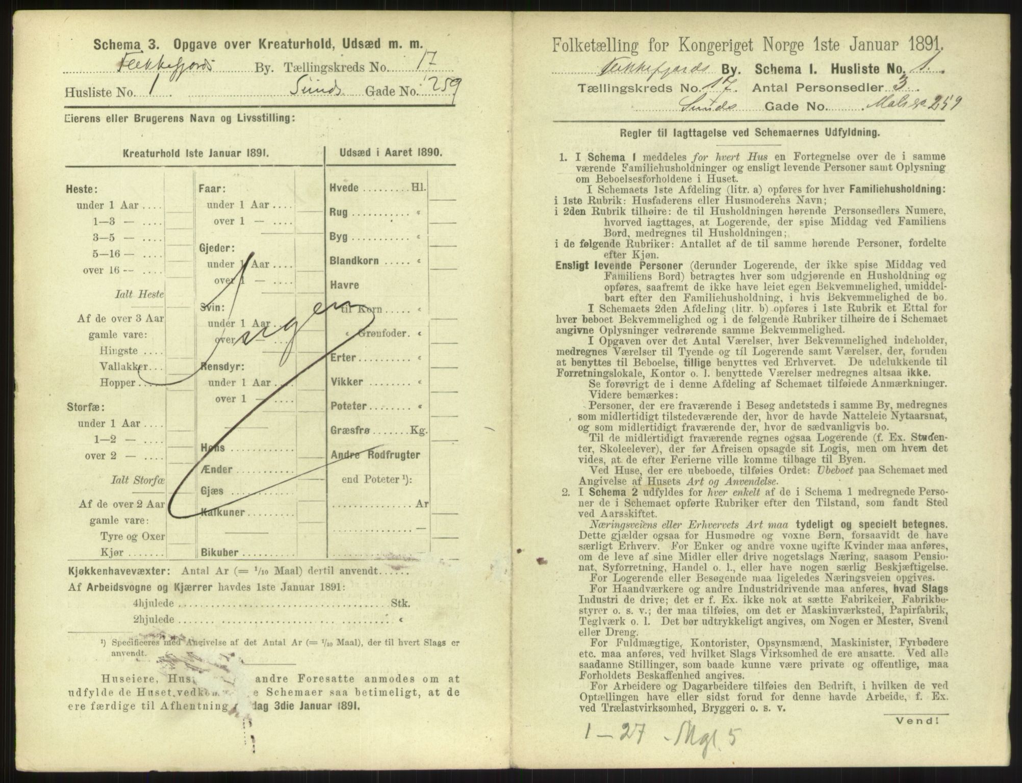 RA, 1891 census for 1004 Flekkefjord, 1891, p. 582