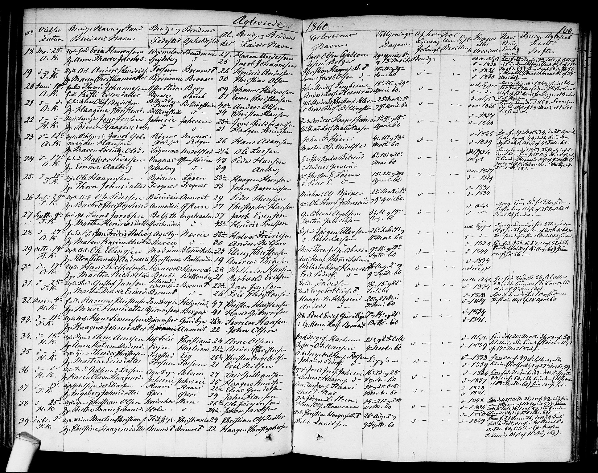 Asker prestekontor Kirkebøker, AV/SAO-A-10256a/F/Fa/L0010: Parish register (official) no. I 10, 1825-1878, p. 100