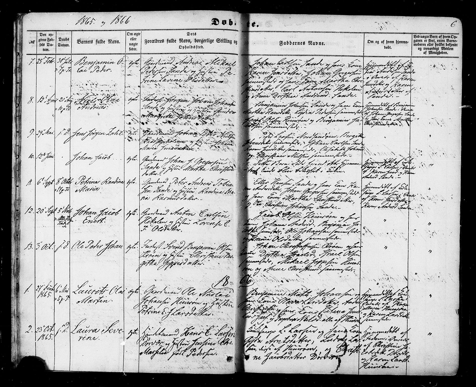 Ministerialprotokoller, klokkerbøker og fødselsregistre - Nordland, SAT/A-1459/840/L0579: Parish register (official) no. 840A01, 1863-1887, p. 6
