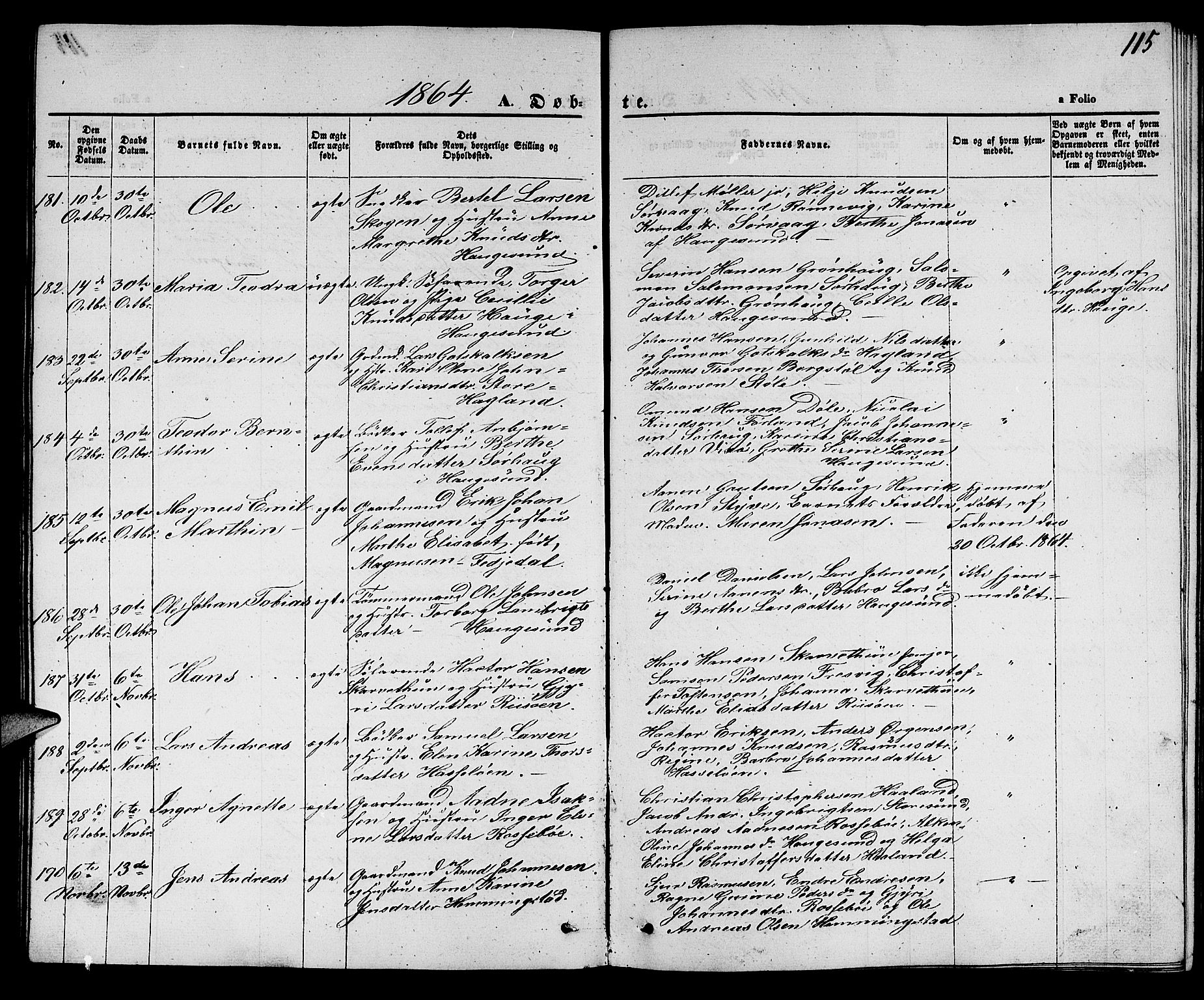 Torvastad sokneprestkontor, AV/SAST-A -101857/H/Ha/Hab/L0006: Parish register (copy) no. B 6, 1858-1867, p. 115