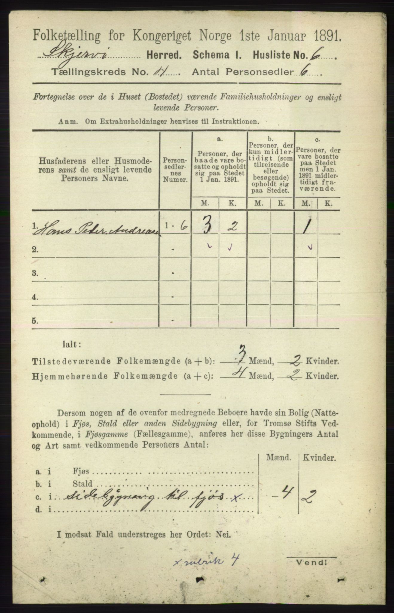 RA, 1891 census for 1941 Skjervøy, 1891, p. 2229