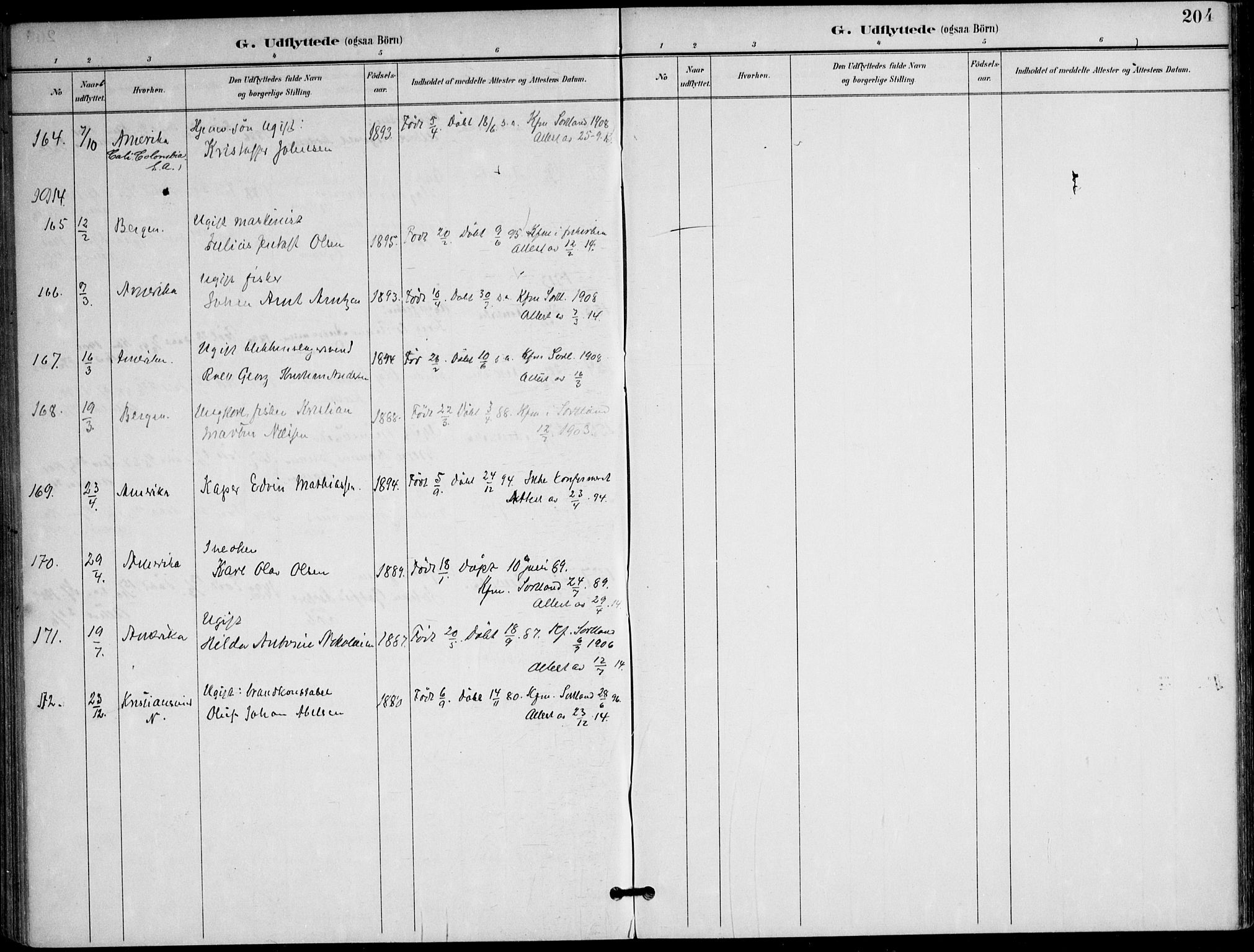 Ministerialprotokoller, klokkerbøker og fødselsregistre - Nordland, AV/SAT-A-1459/895/L1372: Parish register (official) no. 895A07, 1894-1914, p. 204