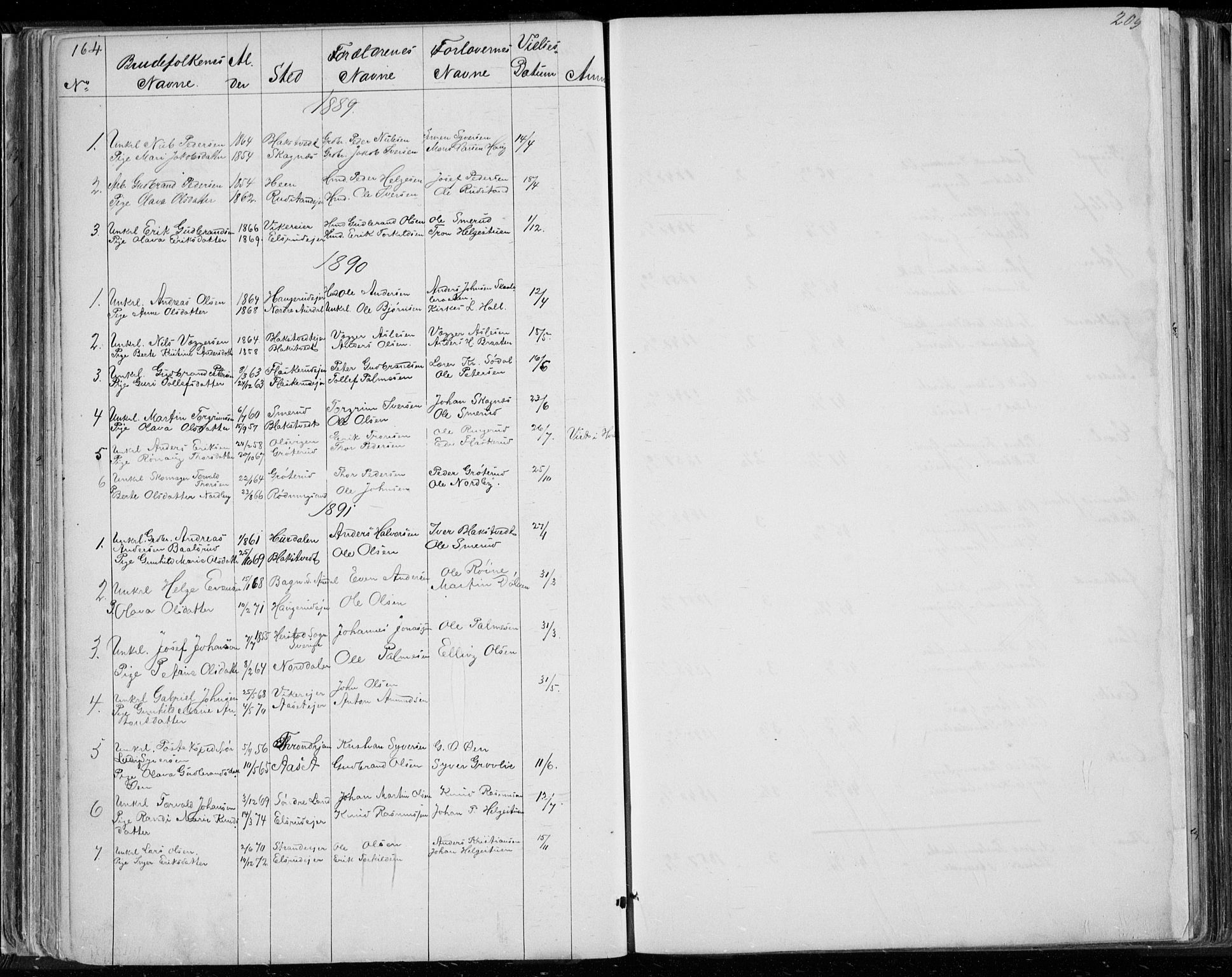 Ådal kirkebøker, AV/SAKO-A-248/G/Ga/L0003: Parish register (copy) no. I 3, 1862-1891, p. 164