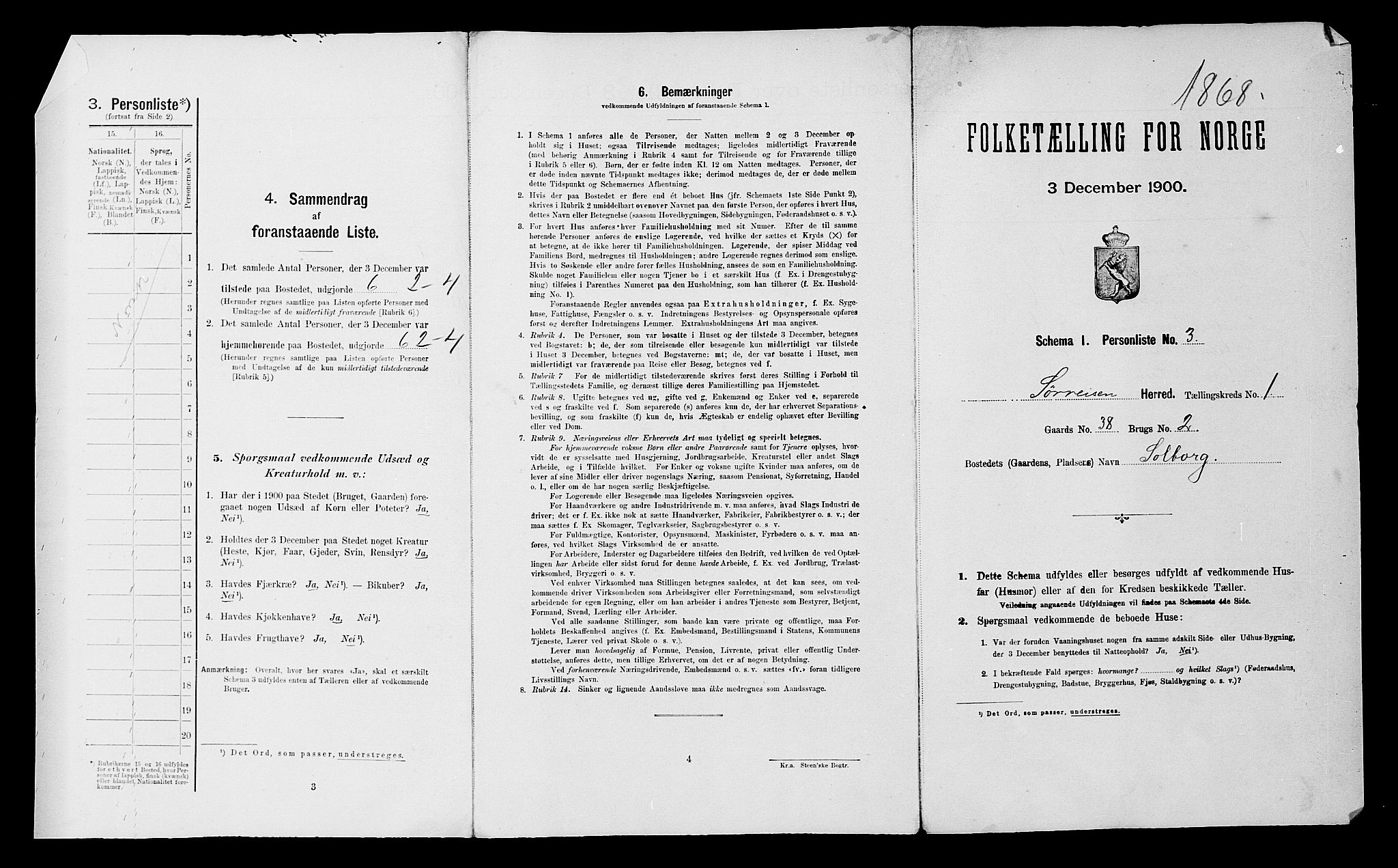 SATØ, 1900 census for Sørreisa, 1900, p. 25