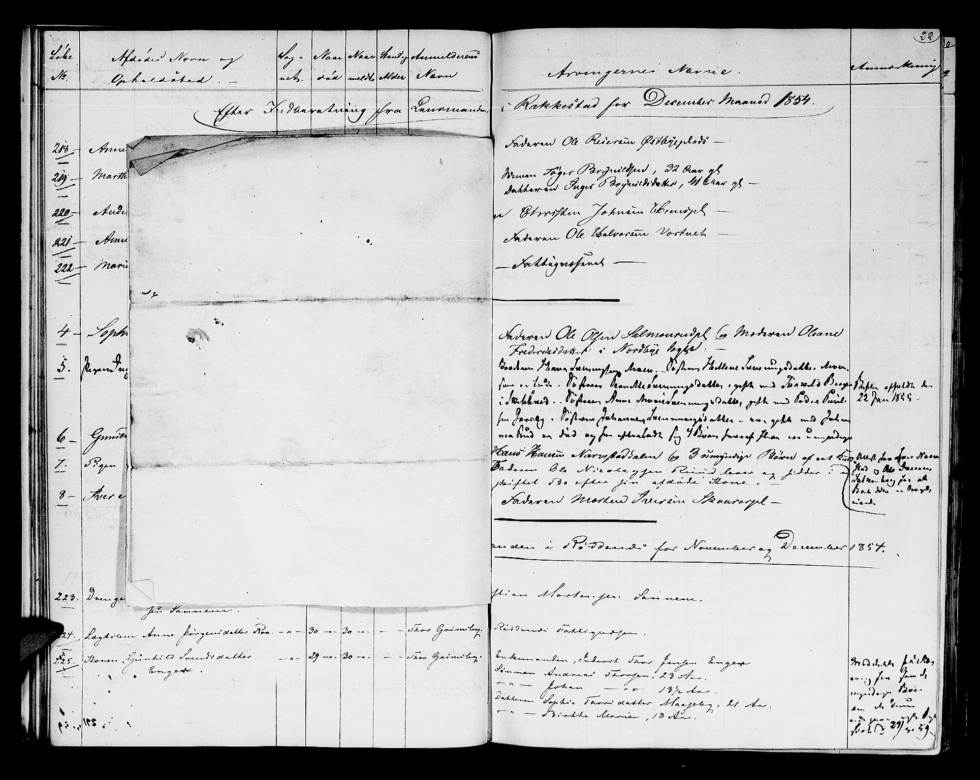 Rakkestad sorenskriveri, AV/SAO-A-10686/H/Ha/Haa/L0002: Dødsanmeldelsesprotokoller, 1854-1860, p. 22
