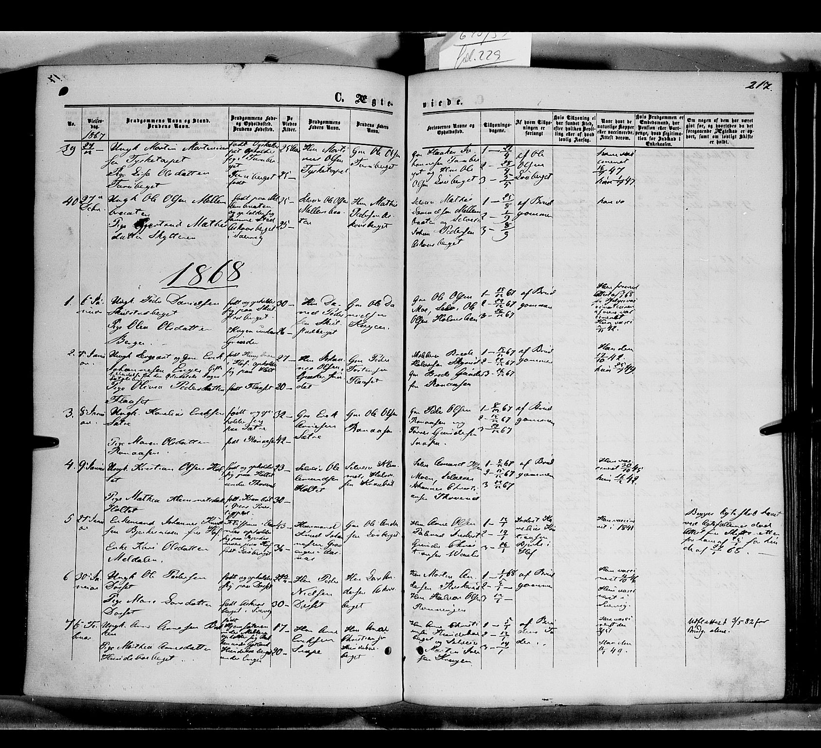 Grue prestekontor, AV/SAH-PREST-036/H/Ha/Haa/L0010: Parish register (official) no. 10, 1864-1873, p. 217