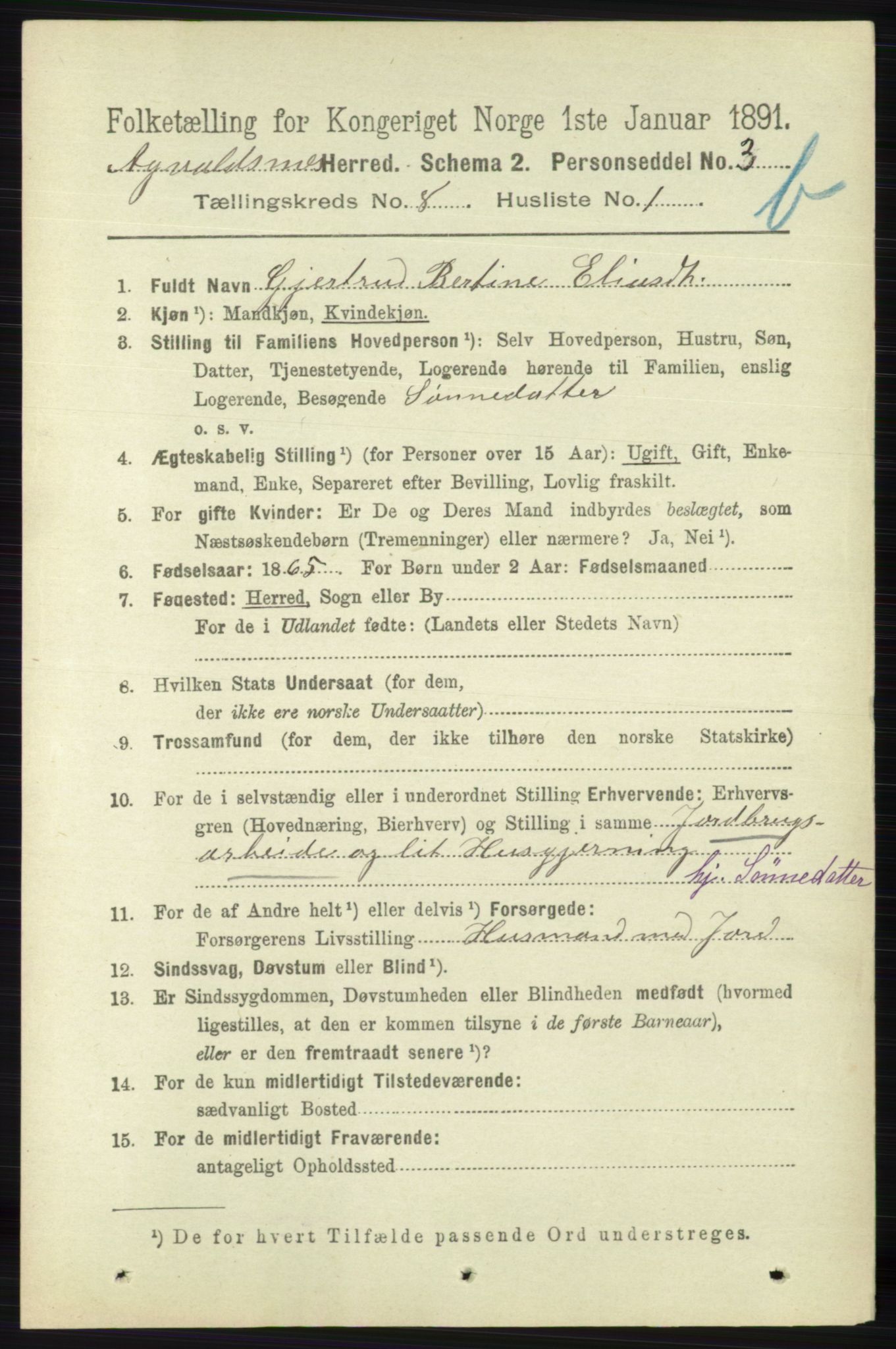 RA, 1891 census for 1147 Avaldsnes, 1891, p. 4208