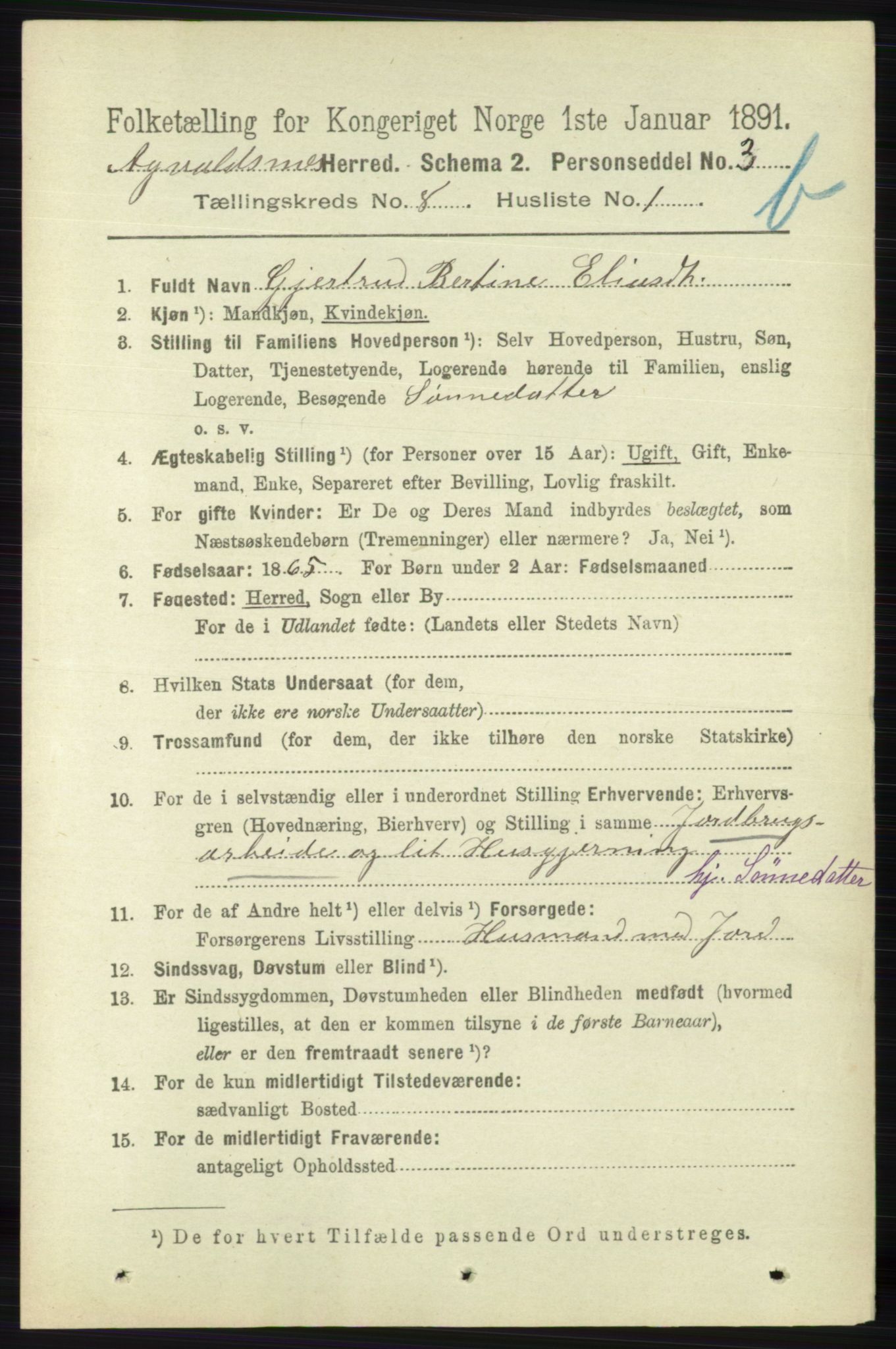 RA, 1891 census for 1147 Avaldsnes, 1891, p. 4208