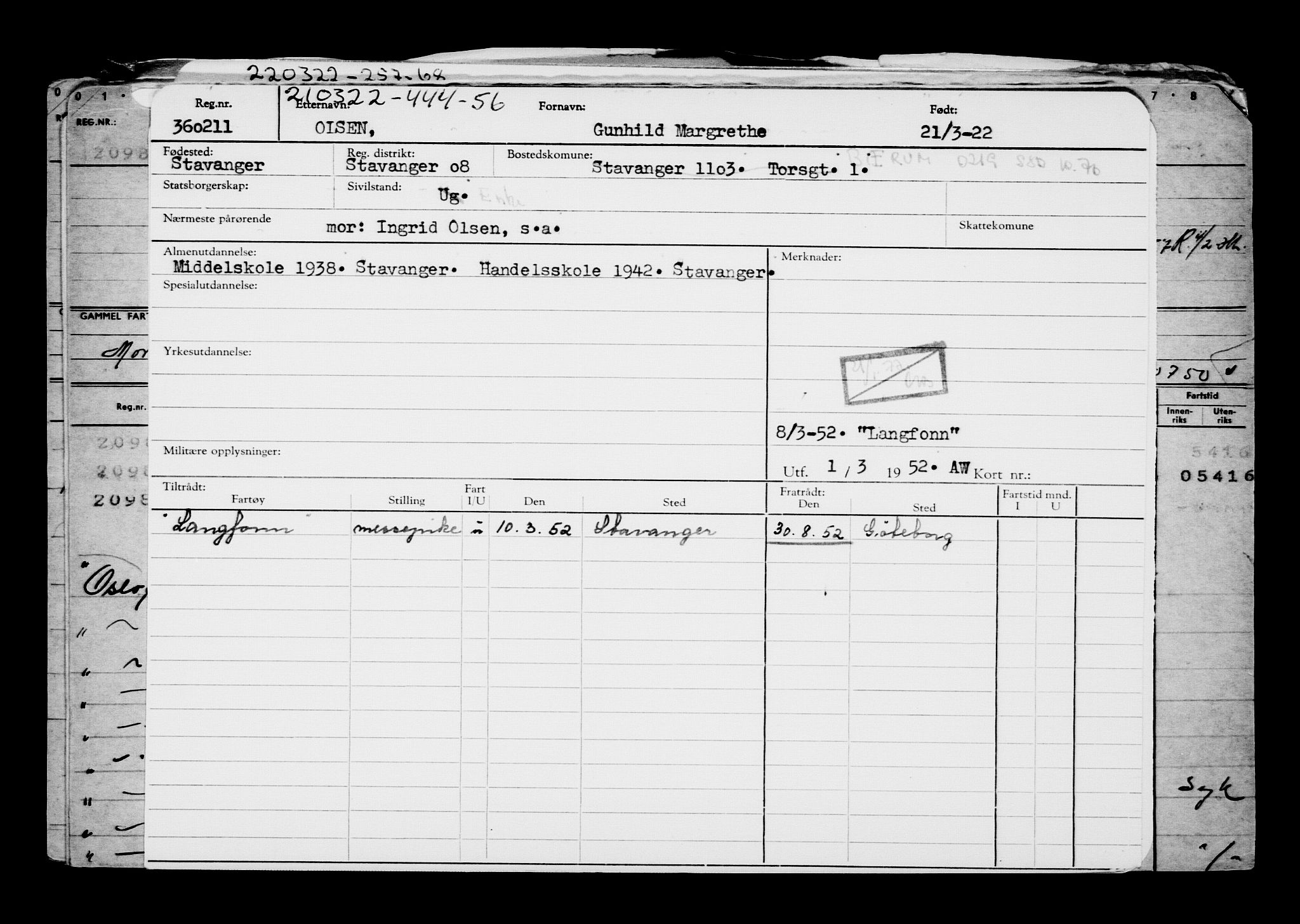 Direktoratet for sjømenn, AV/RA-S-3545/G/Gb/L0204: Hovedkort, 1922, p. 301