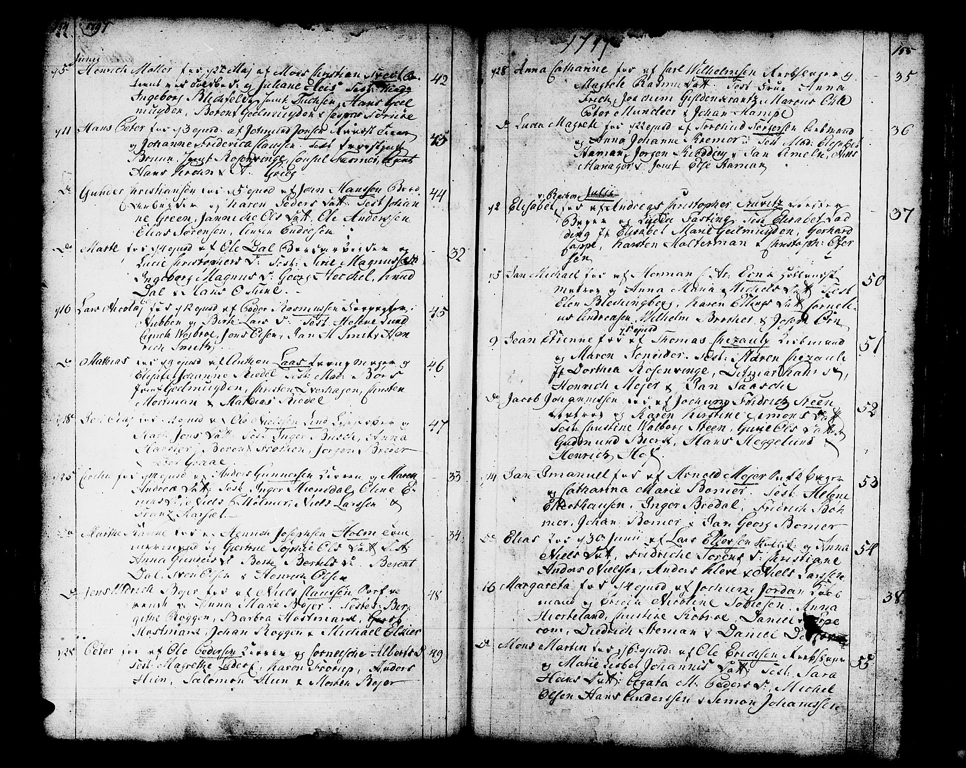 Domkirken sokneprestembete, AV/SAB-A-74801/H/Haa/L0004: Parish register (official) no. A 4, 1763-1820, p. 154-155