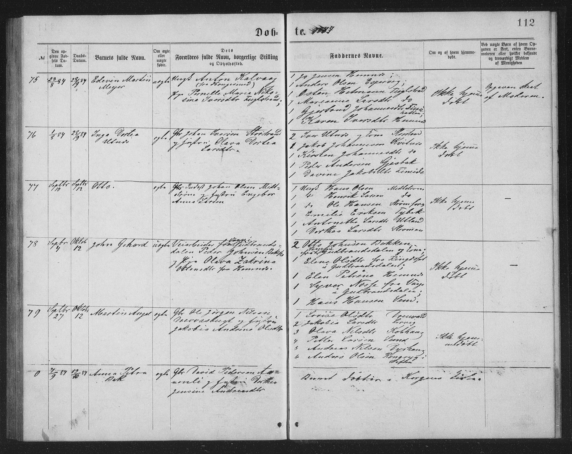 Ministerialprotokoller, klokkerbøker og fødselsregistre - Nordland, AV/SAT-A-1459/825/L0369: Parish register (copy) no. 825C06, 1873-1885, p. 112