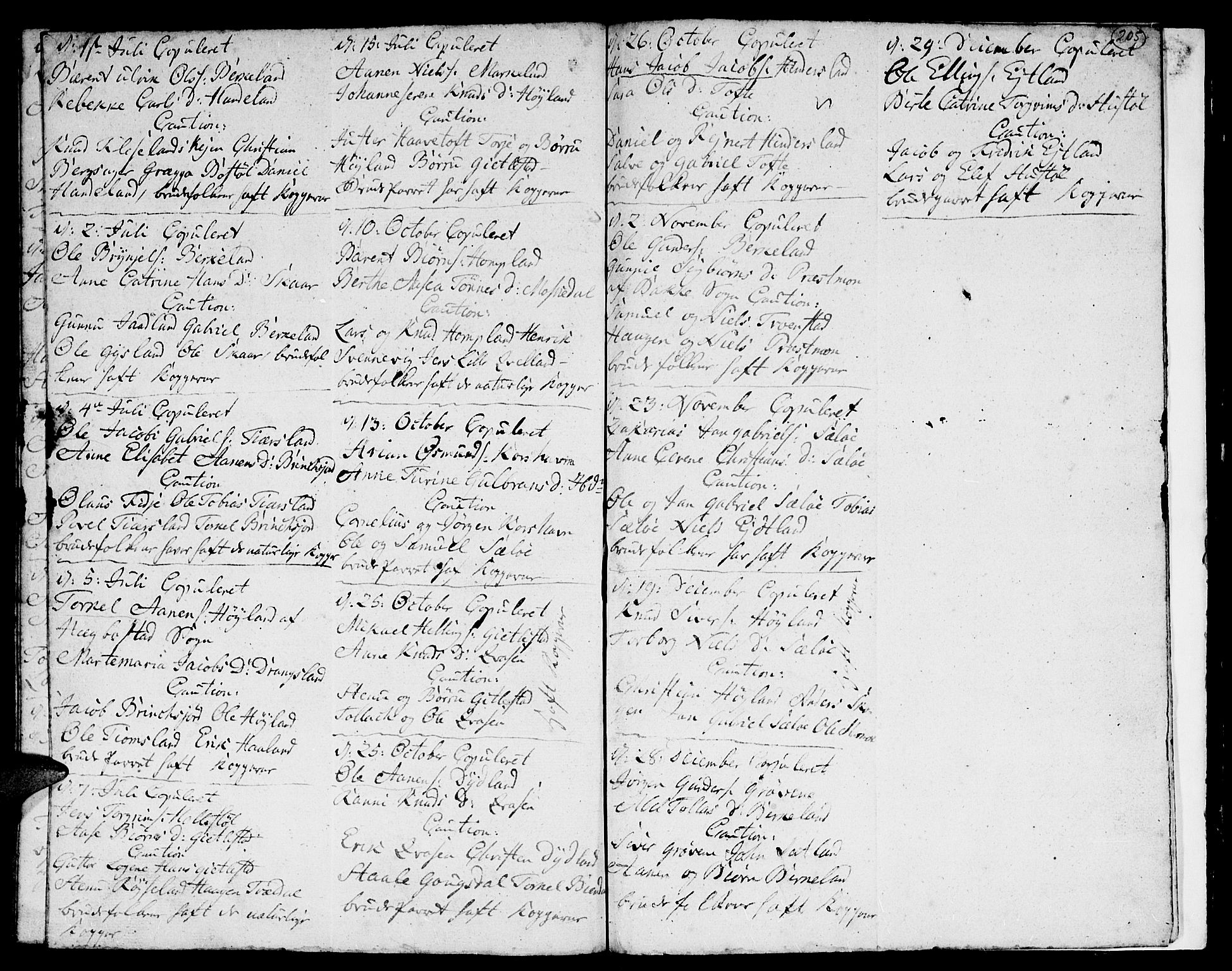 Lyngdal sokneprestkontor, AV/SAK-1111-0029/F/Fa/Fac/L0002: Parish register (official) no. A 2, 1727-1815, p. 204-205