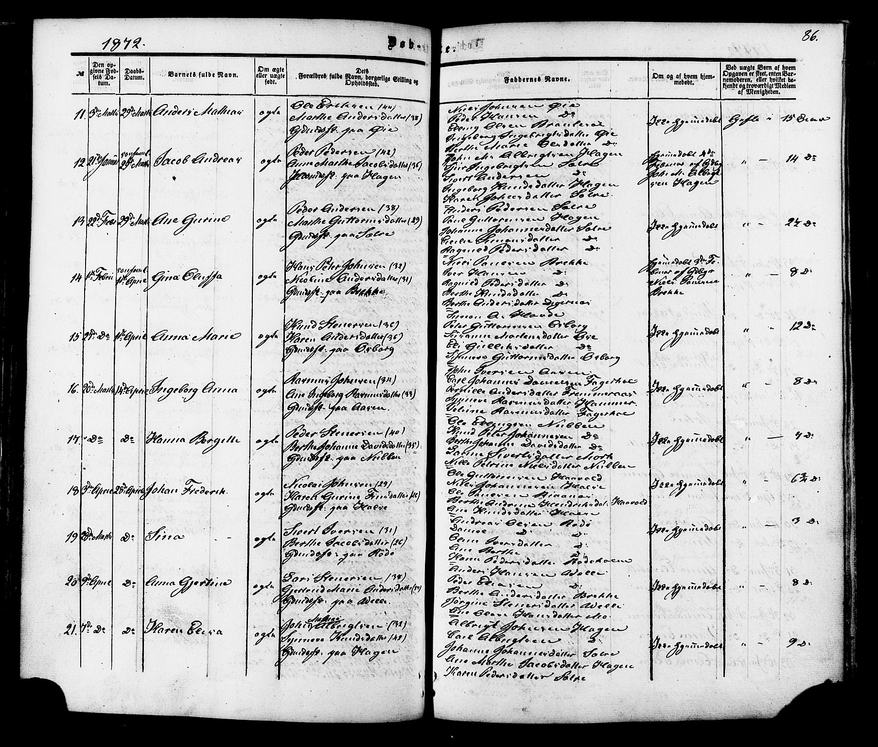 Ministerialprotokoller, klokkerbøker og fødselsregistre - Møre og Romsdal, AV/SAT-A-1454/513/L0175: Parish register (official) no. 513A02, 1856-1877, p. 86