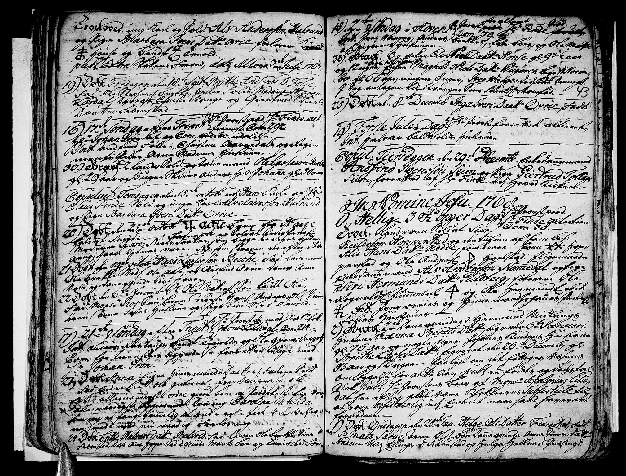 Vik sokneprestembete, SAB/A-81501: Parish register (official) no. A 3 /1, 1755-1771, p. 43