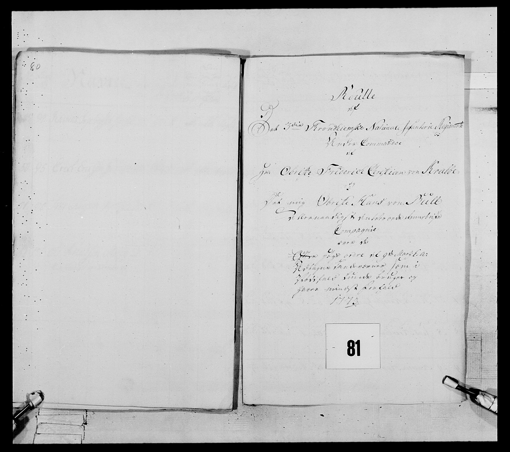 Generalitets- og kommissariatskollegiet, Det kongelige norske kommissariatskollegium, AV/RA-EA-5420/E/Eh/L0084: 3. Trondheimske nasjonale infanteriregiment, 1769-1773, p. 399