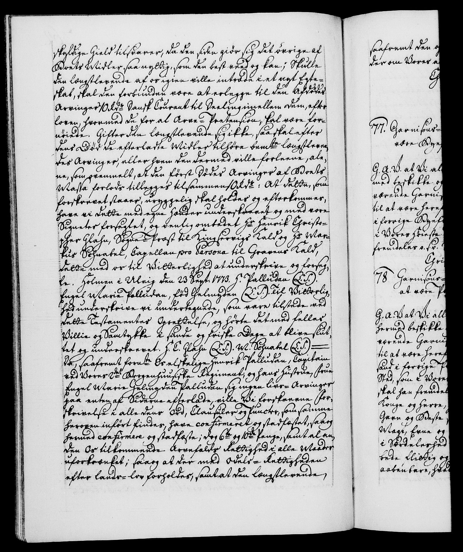 Danske Kanselli 1572-1799, RA/EA-3023/F/Fc/Fca/Fcaa/L0046: Norske registre, 1773-1775, p. 364b