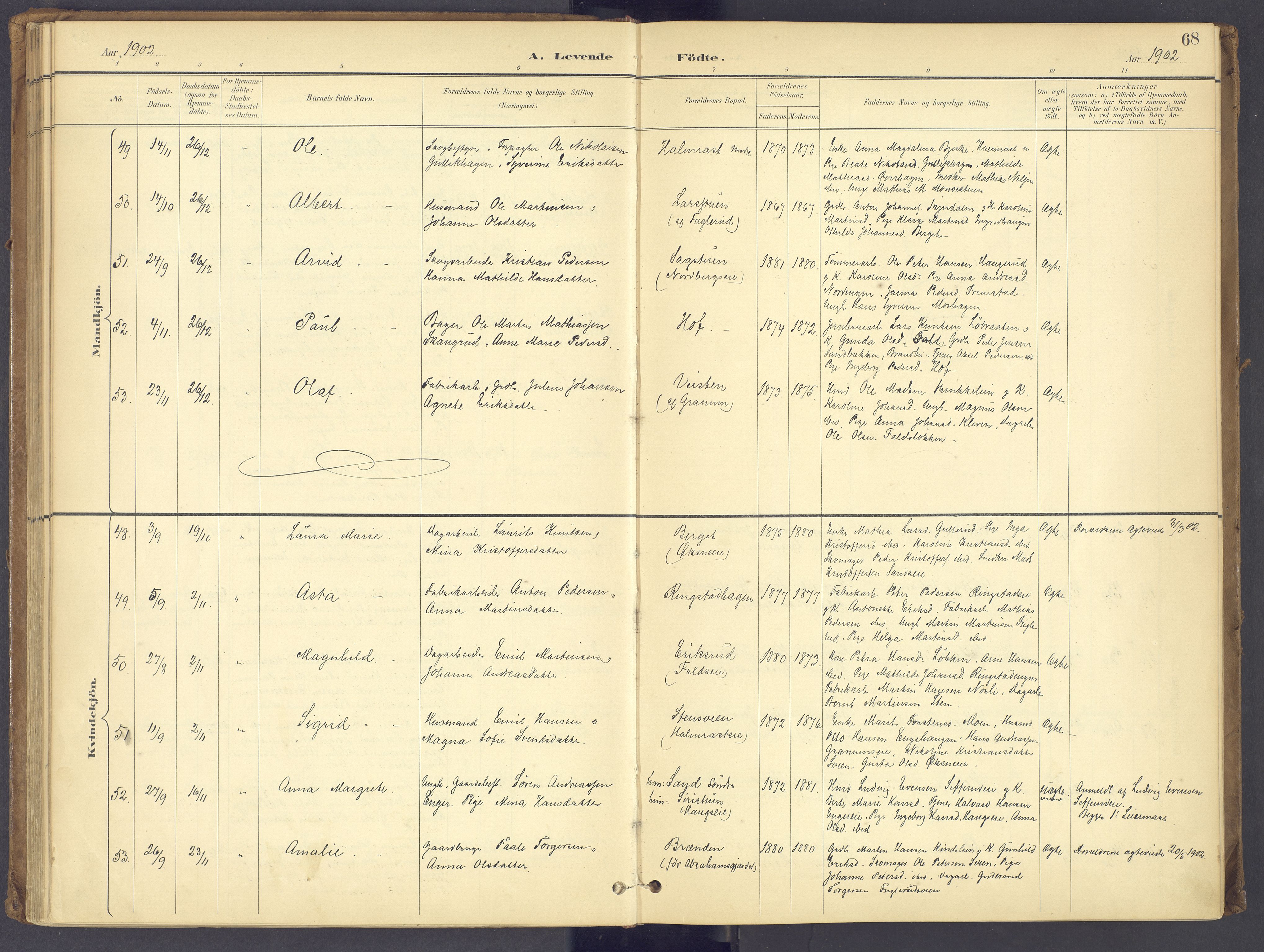 Søndre Land prestekontor, AV/SAH-PREST-122/K/L0006: Parish register (official) no. 6, 1895-1904, p. 68