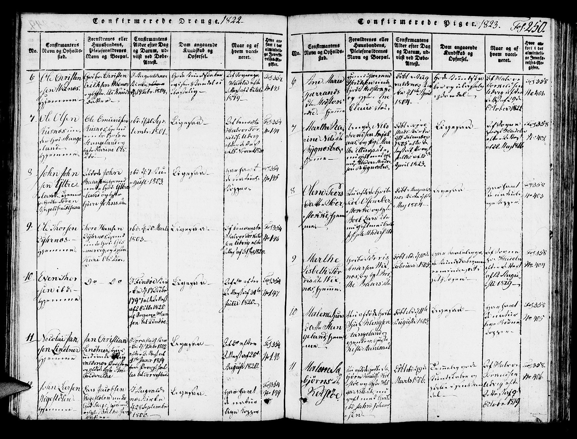 Avaldsnes sokneprestkontor, SAST/A -101851/H/Ha/Haa/L0004: Parish register (official) no. A 4, 1816-1825, p. 250