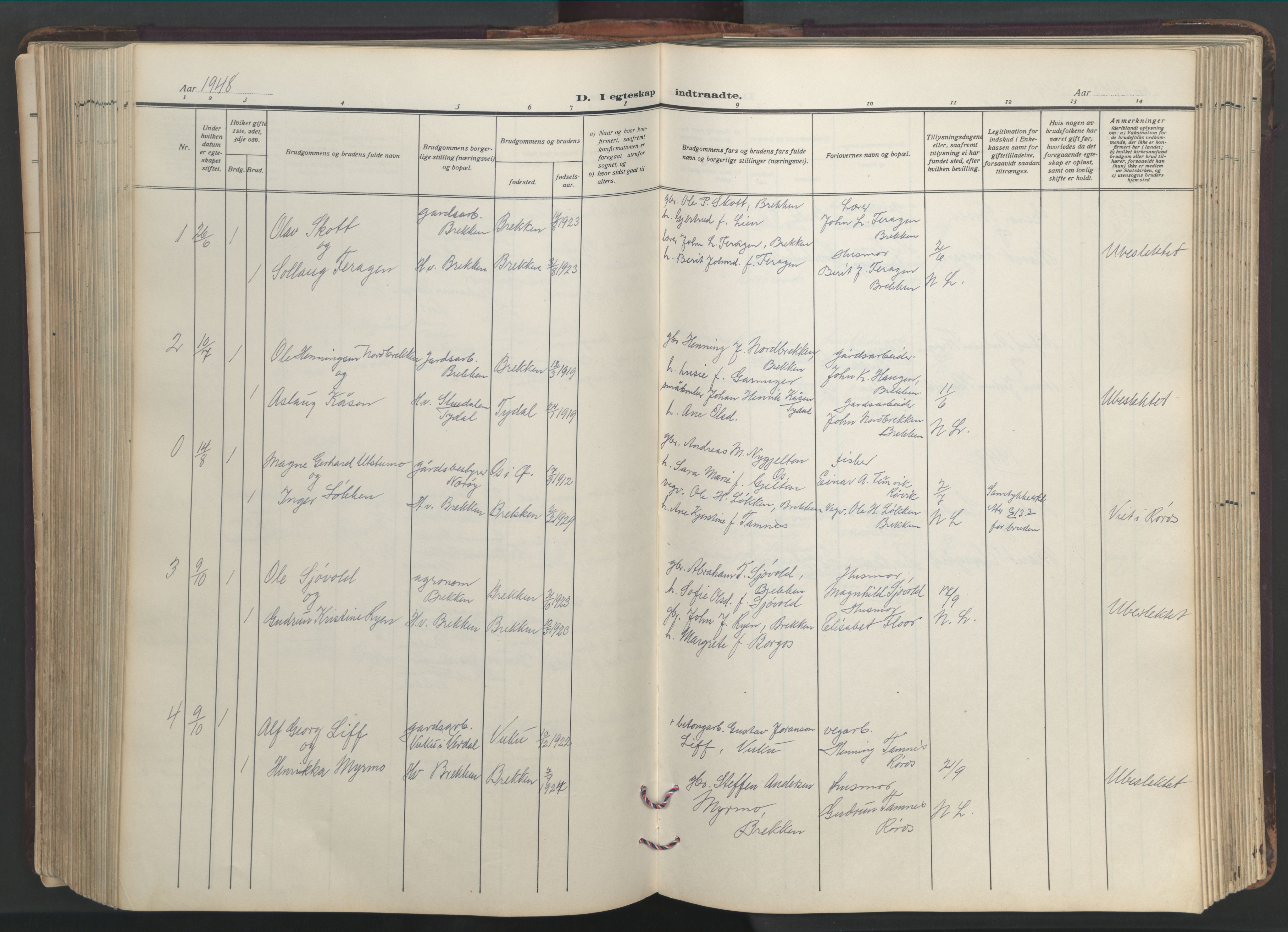 Ministerialprotokoller, klokkerbøker og fødselsregistre - Sør-Trøndelag, SAT/A-1456/683/L0951: Parish register (copy) no. 683C03, 1919-1970