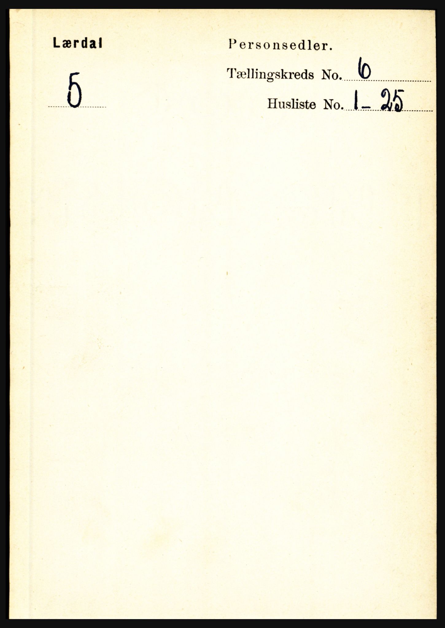 RA, 1891 census for 1422 Lærdal, 1891, p. 463