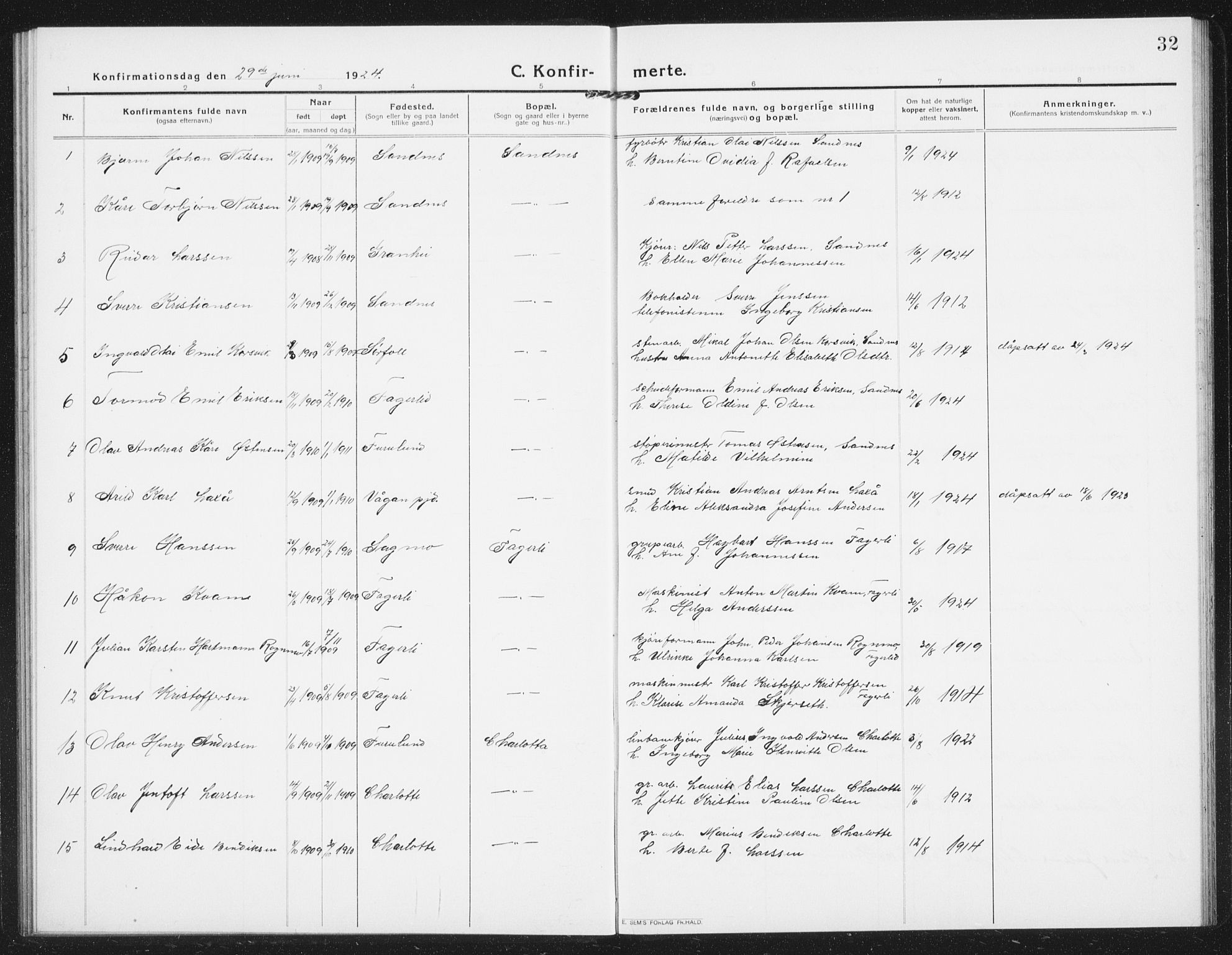 Ministerialprotokoller, klokkerbøker og fødselsregistre - Nordland, SAT/A-1459/850/L0717: Parish register (copy) no. 850C01, 1915-1941, p. 32