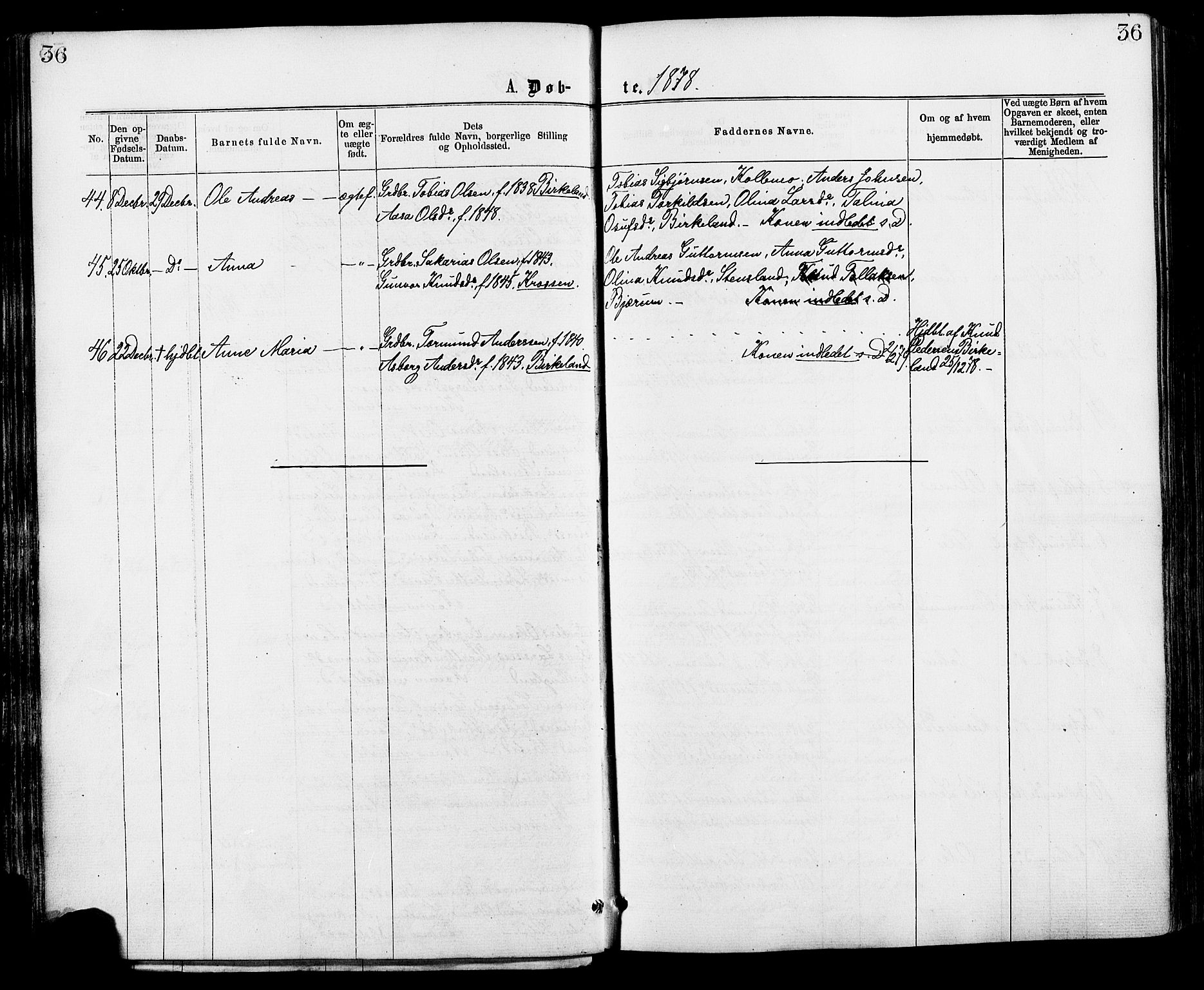 Hægebostad sokneprestkontor, AV/SAK-1111-0024/F/Fa/Faa/L0005: Parish register (official) no. A 5, 1864-1886, p. 36