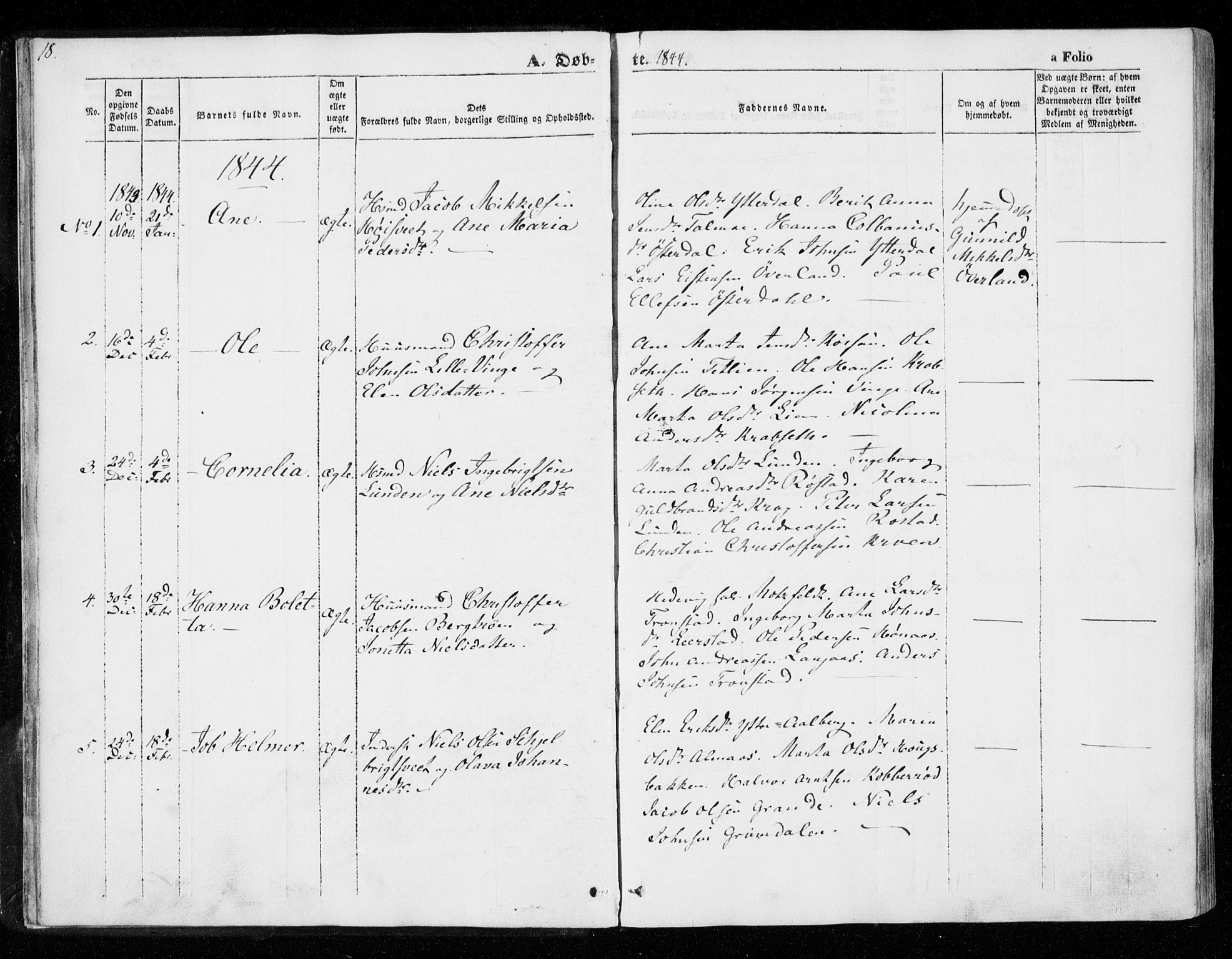 Ministerialprotokoller, klokkerbøker og fødselsregistre - Nord-Trøndelag, SAT/A-1458/701/L0007: Parish register (official) no. 701A07 /1, 1842-1854, p. 18