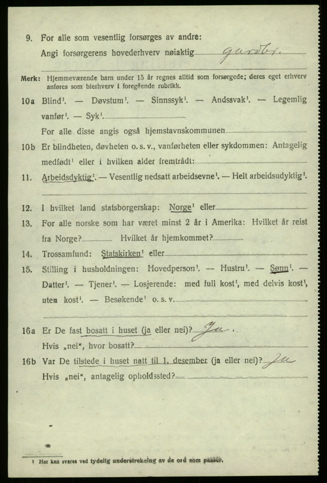 SAB, 1920 census for Selje, 1920, p. 7844