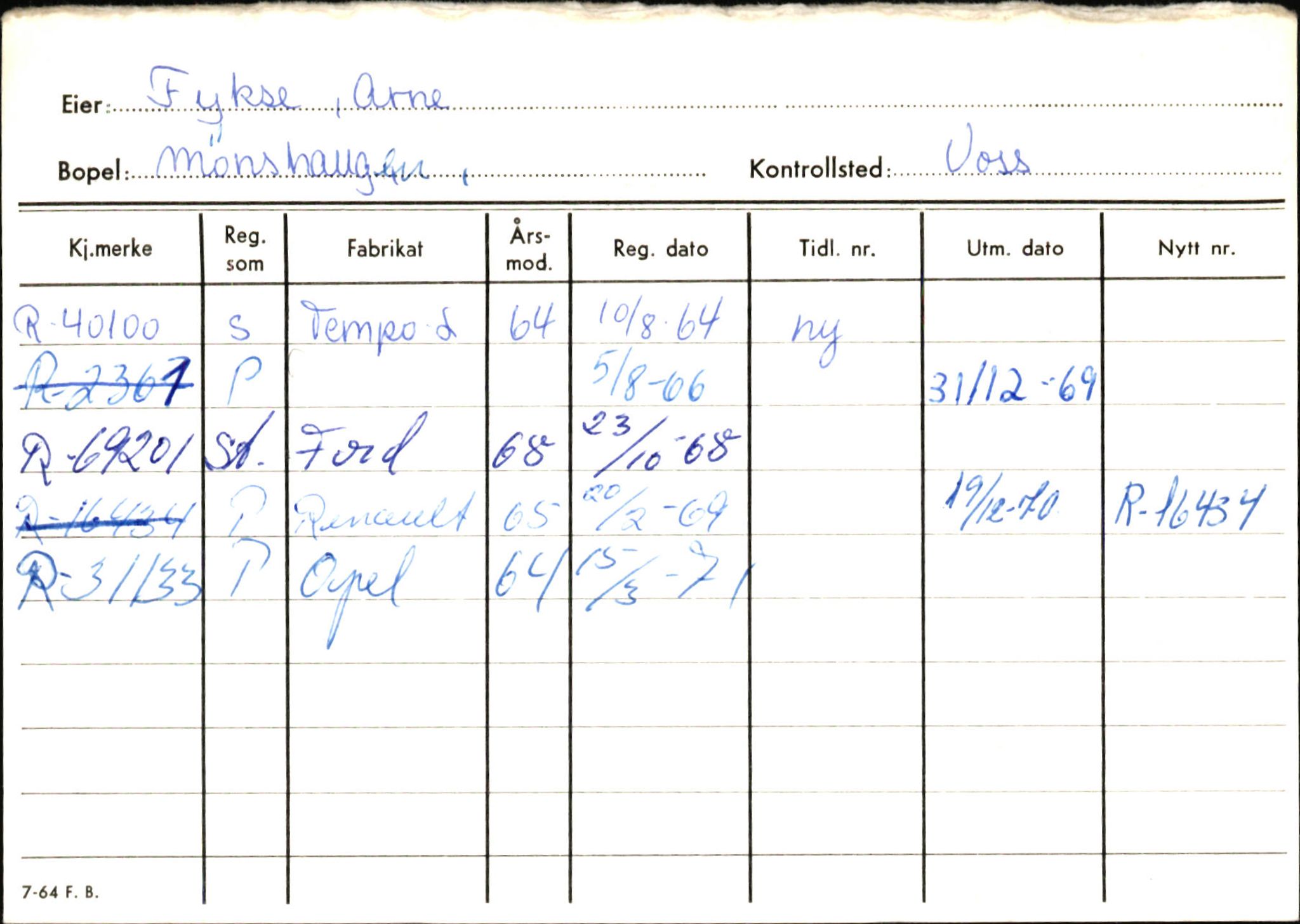 Statens vegvesen, Hordaland vegkontor, AV/SAB-A-5201/2/Ha/L0015: R-eierkort F-G, 1920-1971, p. 3