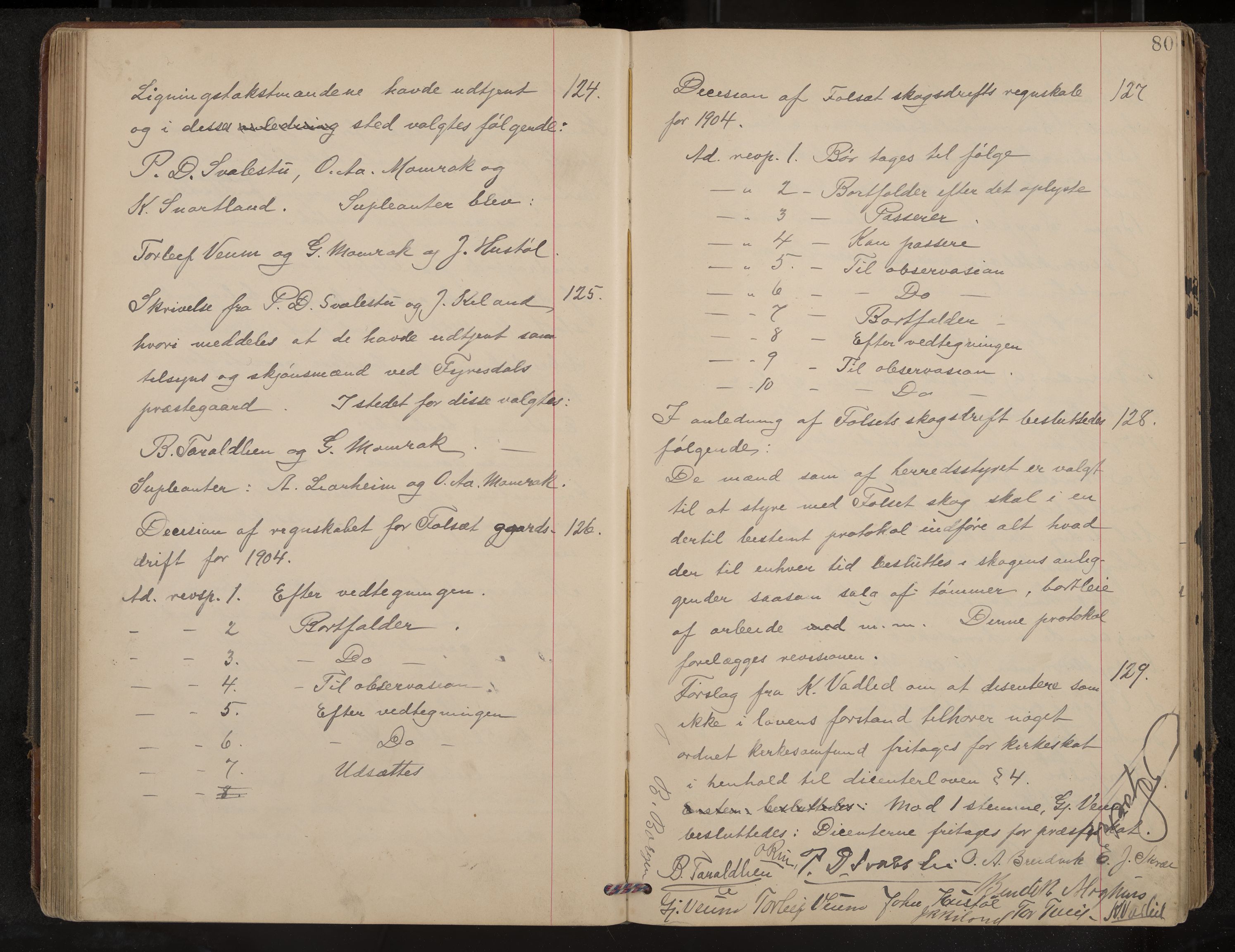 Fyresdal formannskap og sentraladministrasjon, IKAK/0831021-1/Aa/L0004: Møtebok, 1903-1911, p. 80