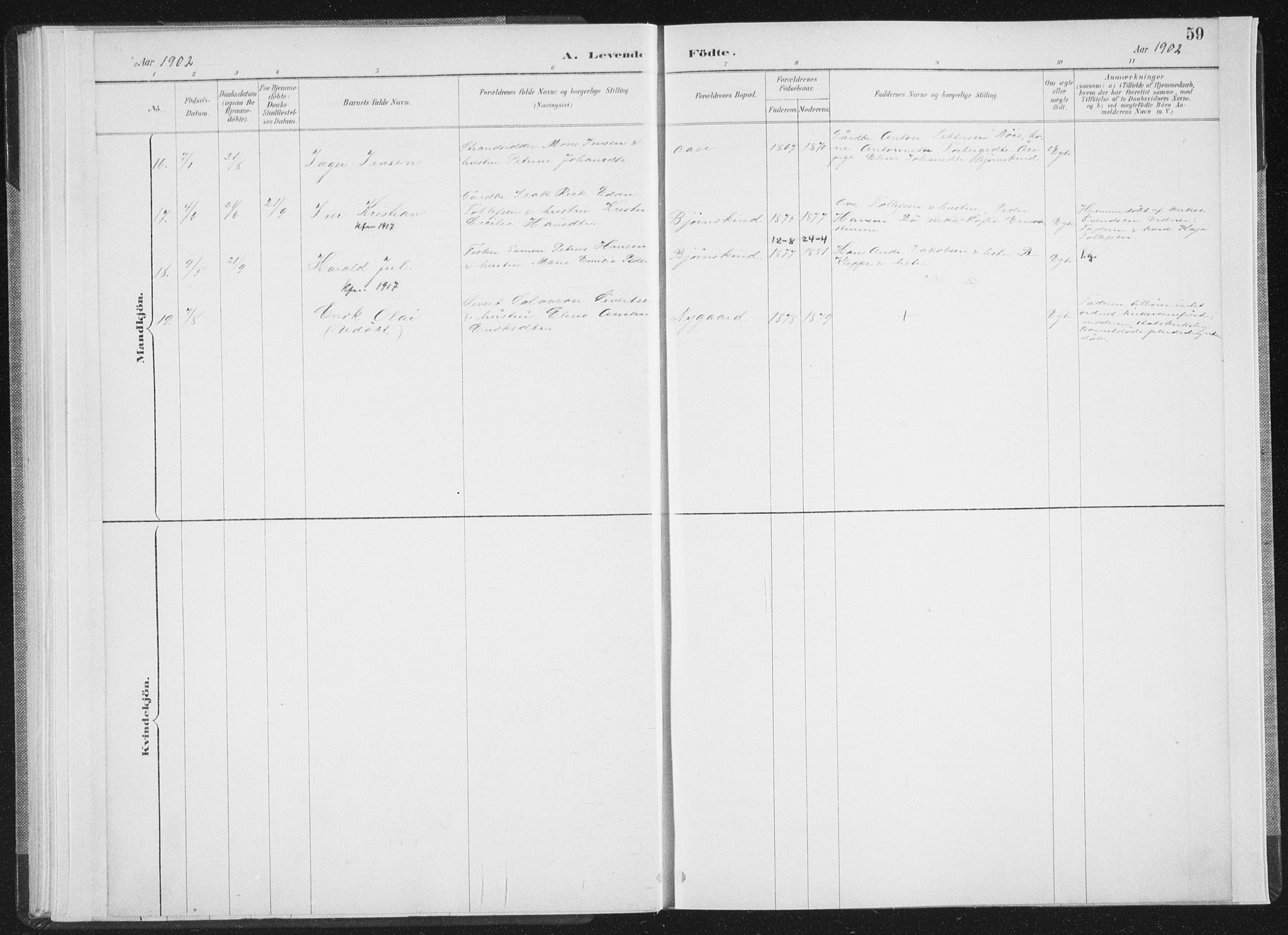 Ministerialprotokoller, klokkerbøker og fødselsregistre - Nordland, AV/SAT-A-1459/898/L1422: Parish register (official) no. 898A02, 1887-1908, p. 59