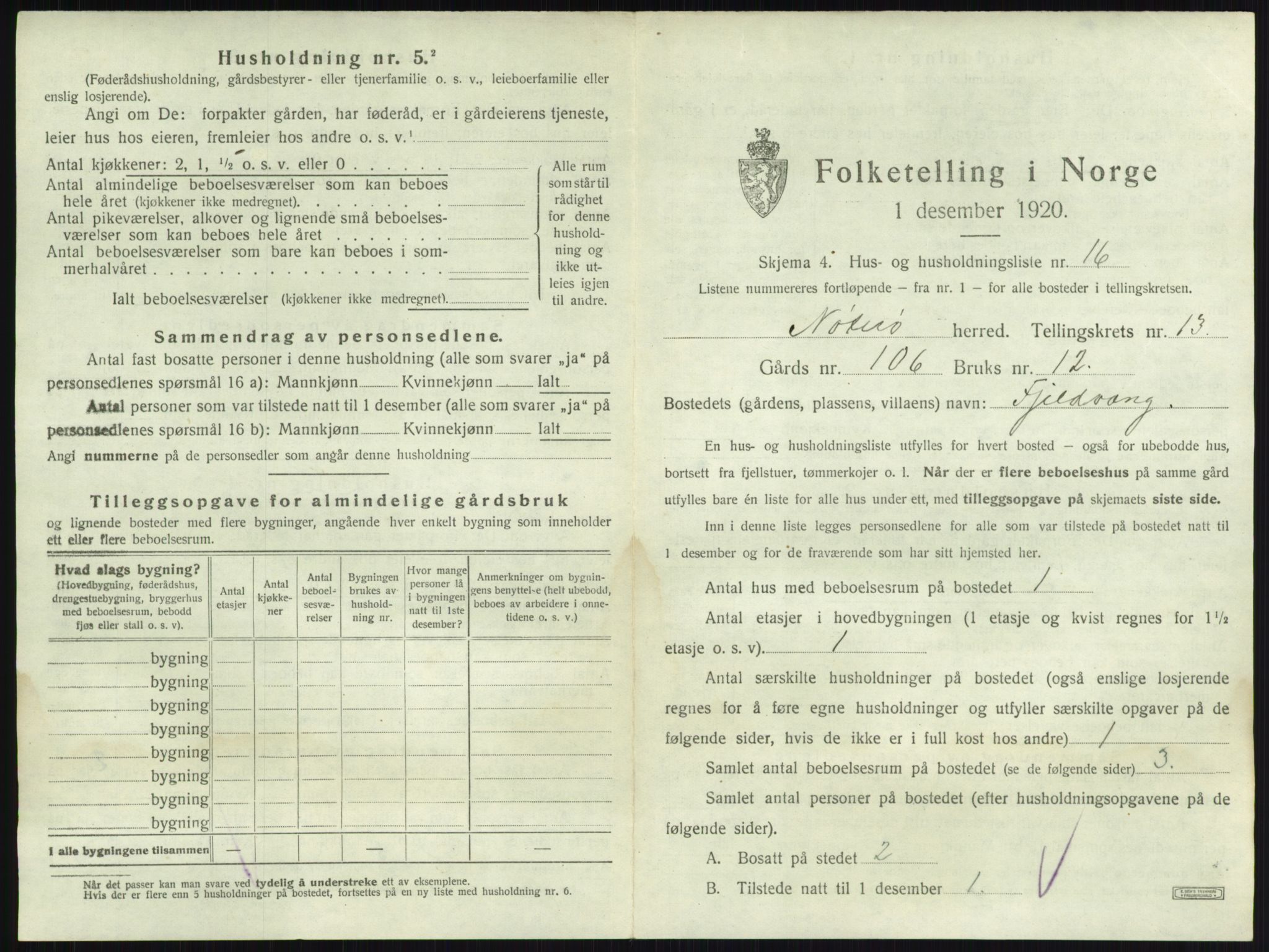 SAKO, 1920 census for Nøtterøy, 1920, p. 2588