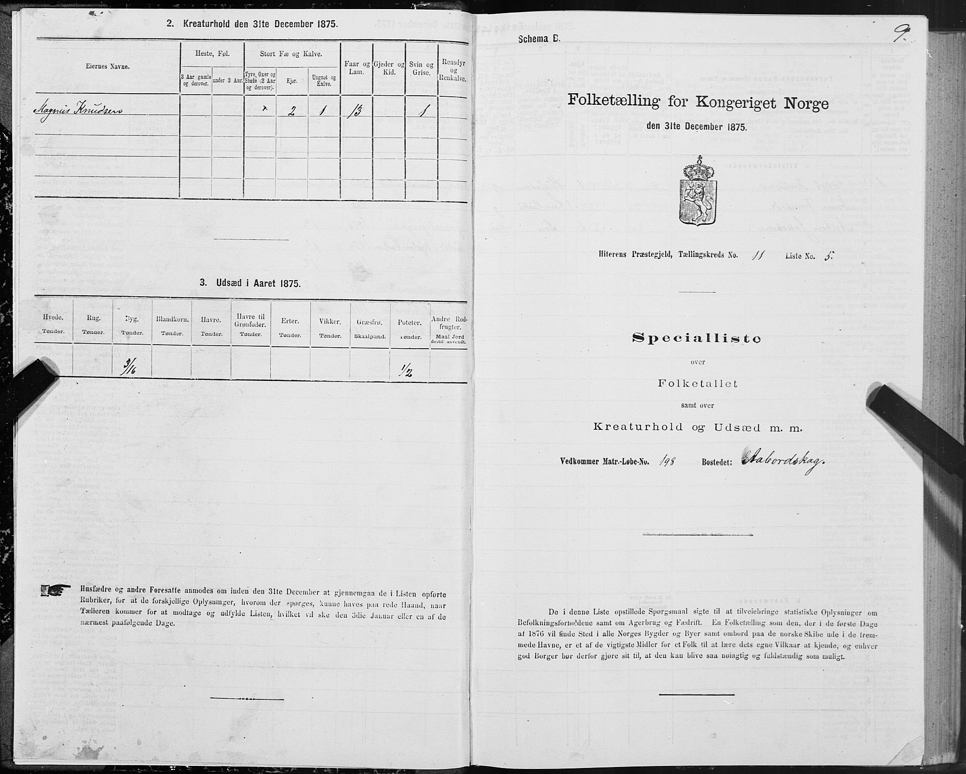 SAT, 1875 census for 1617P Hitra, 1875, p. 6009