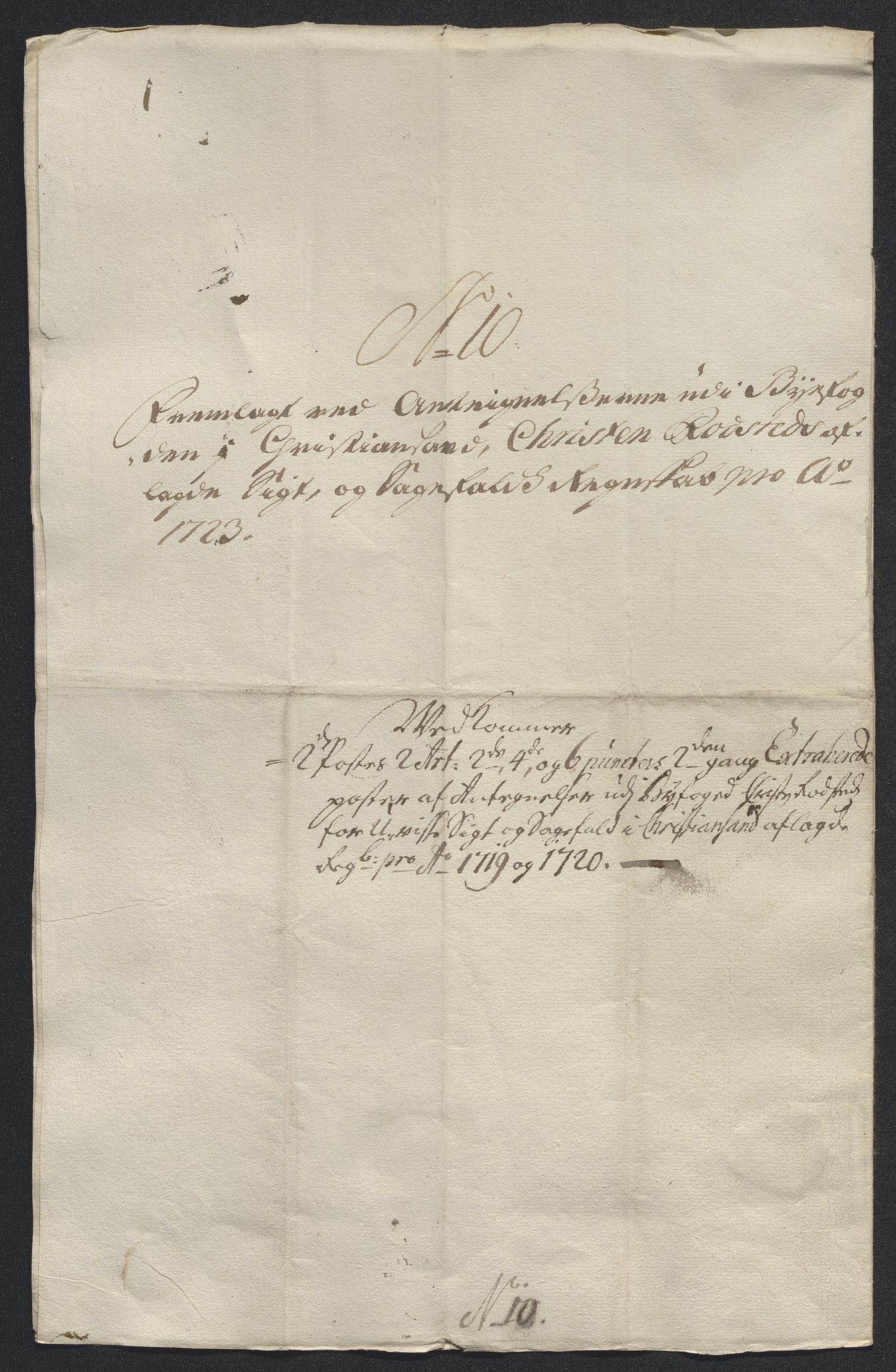 Rentekammeret inntil 1814, Reviderte regnskaper, Byregnskaper, RA/EA-4066/R/Rm/L0286: [M19] Sikt og sakefall, 1719-1727, p. 268