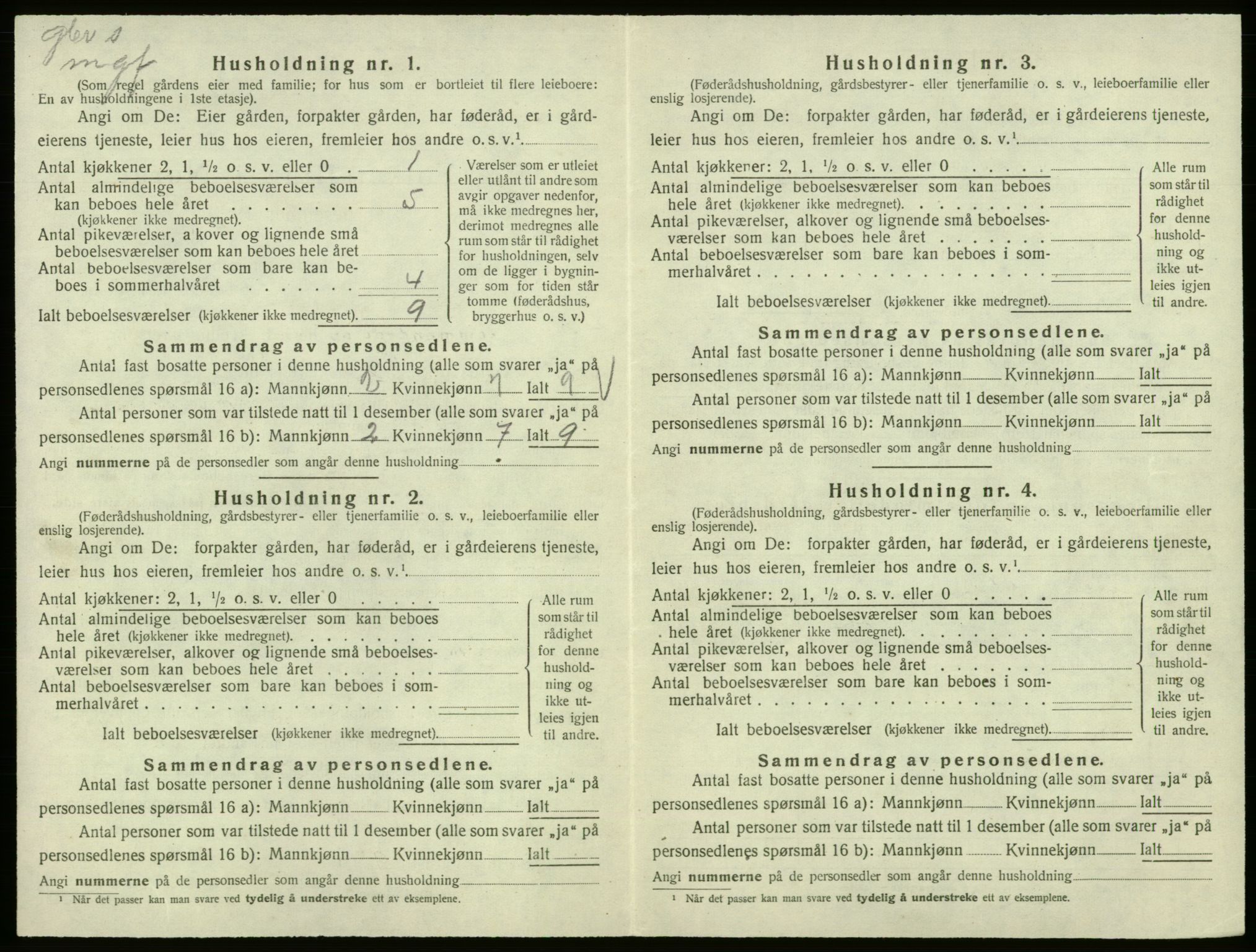 SAB, 1920 census for Hålandsdal, 1920, p. 116