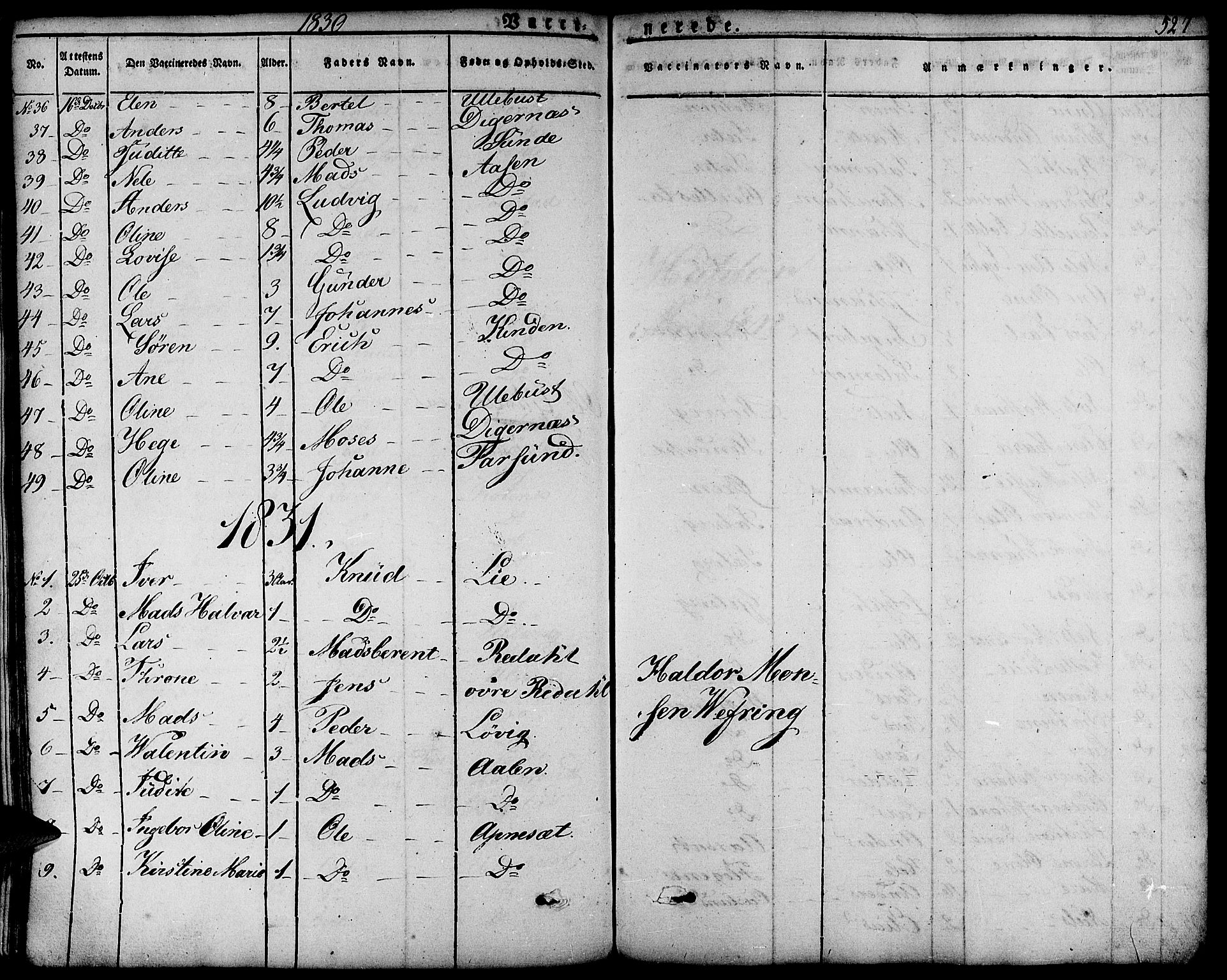 Førde sokneprestembete, SAB/A-79901/H/Haa/Haaa/L0006: Parish register (official) no. A 6, 1821-1842, p. 527