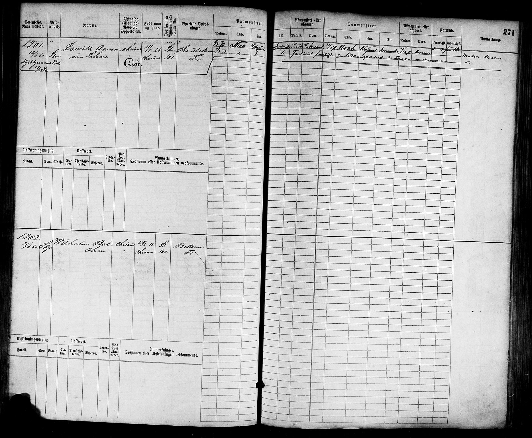 Kristiansand mønstringskrets, SAK/2031-0015/F/Fb/L0004: Hovedrulle nr 763-1521, I-11, 1868-1915, p. 279