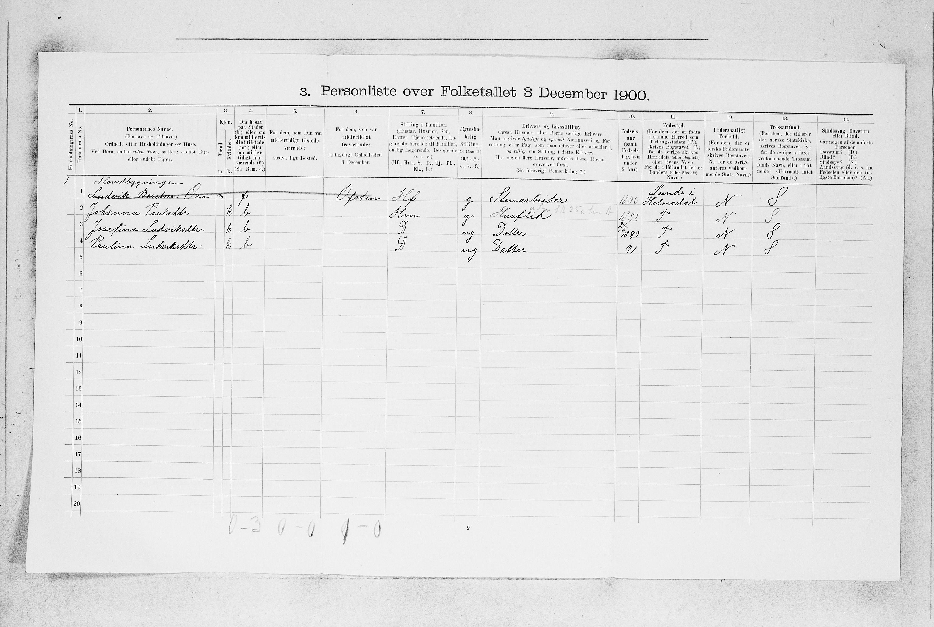 SAB, 1900 census for Herdla, 1900, p. 959