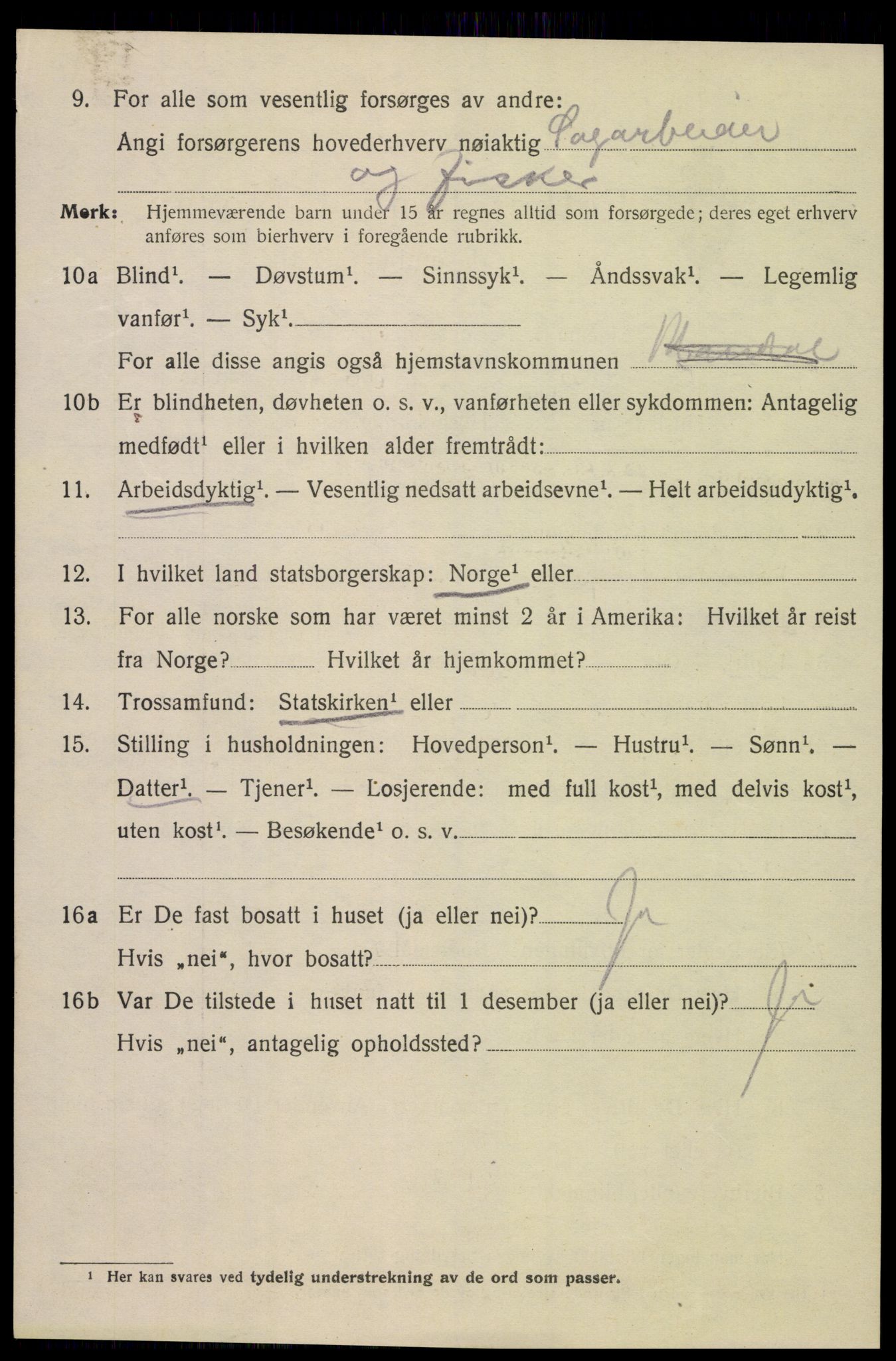SAK, 1920 census for Mandal, 1920, p. 7284