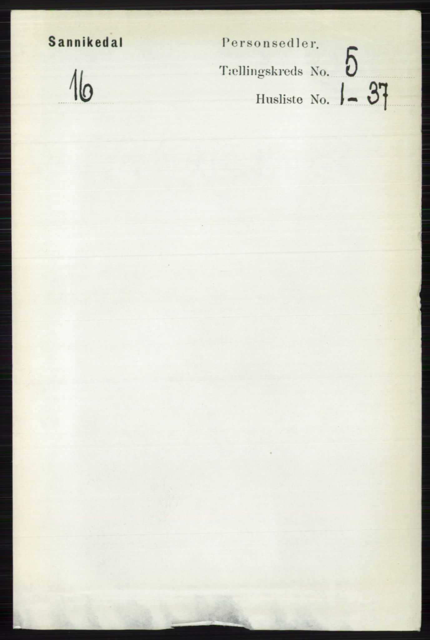 RA, 1891 census for 0816 Sannidal, 1891, p. 2039