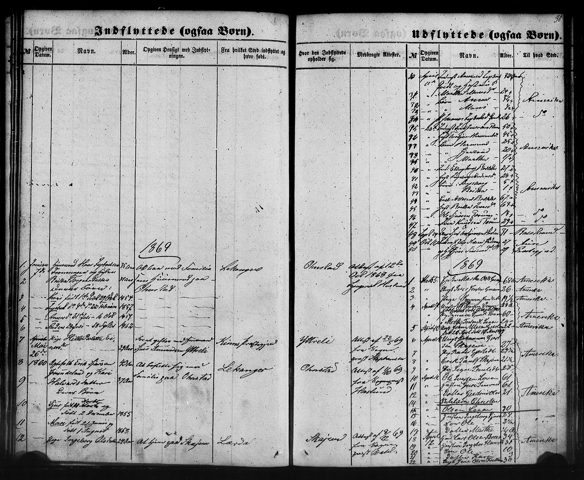 Aurland sokneprestembete, SAB/A-99937/H/Ha/Haa/L0012: Parish register (official) no. A 12, 1858-1879, p. 30