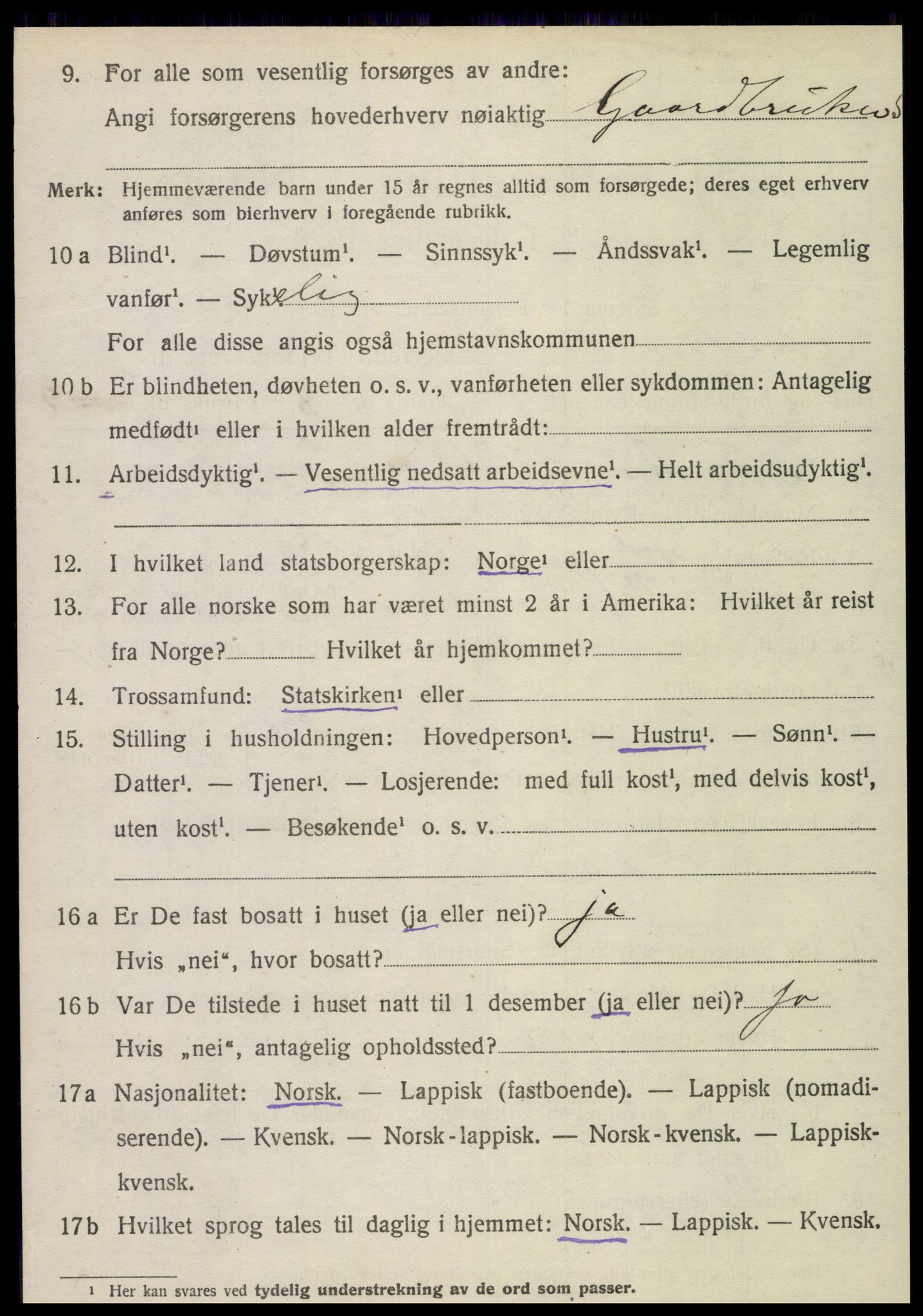 SAT, 1920 census for Foldereid, 1920, p. 1177