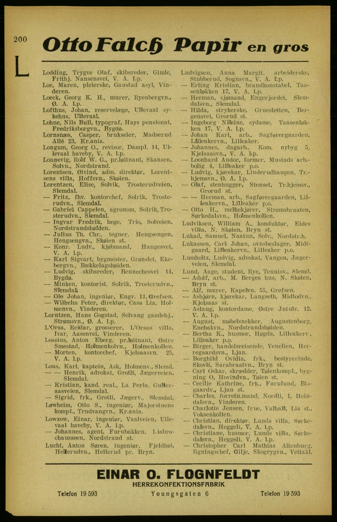 Aker adressebok/adressekalender, PUBL/001/A/002: Akers adressekalender, 1922, p. 200