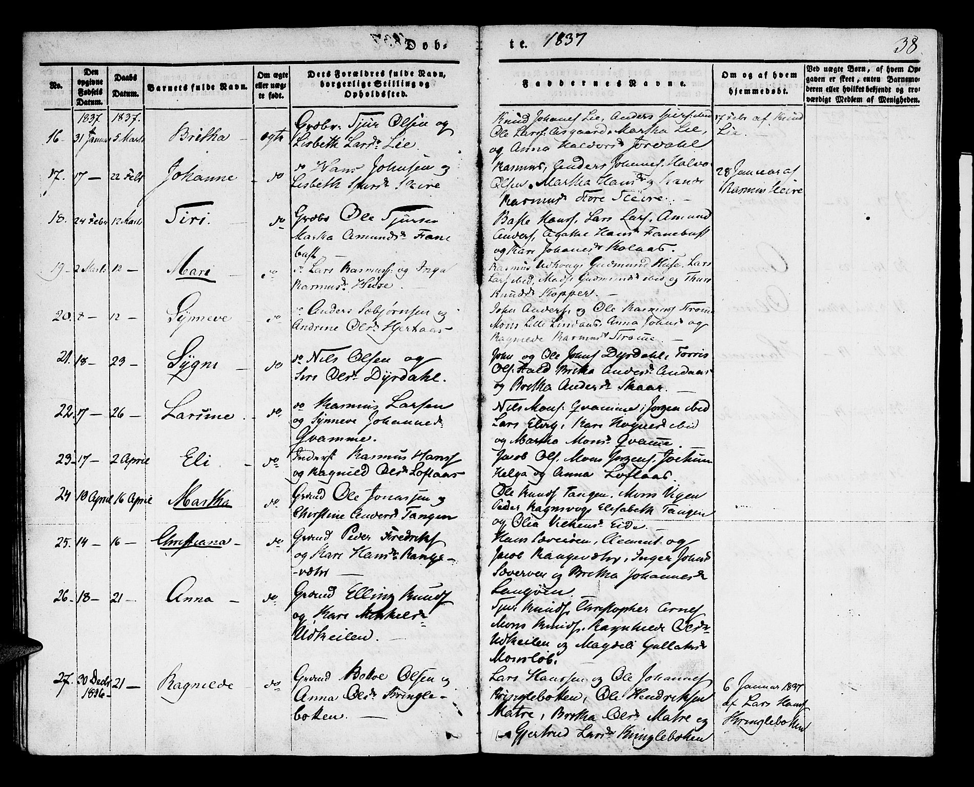 Lindås Sokneprestembete, SAB/A-76701/H/Haa: Parish register (official) no. A 9, 1835-1841, p. 37