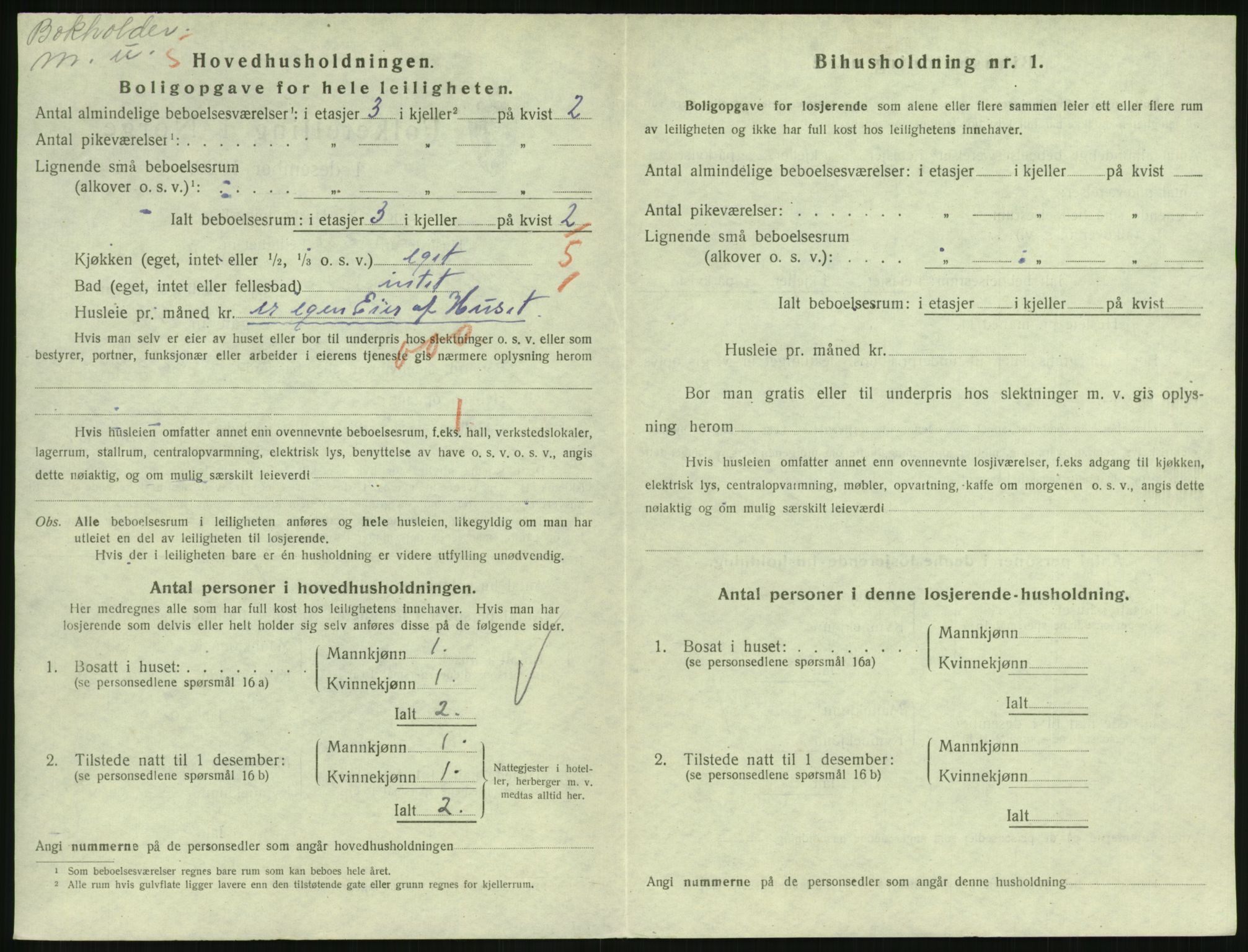 SAH, 1920 census for Lillehammer, 1920, p. 3359